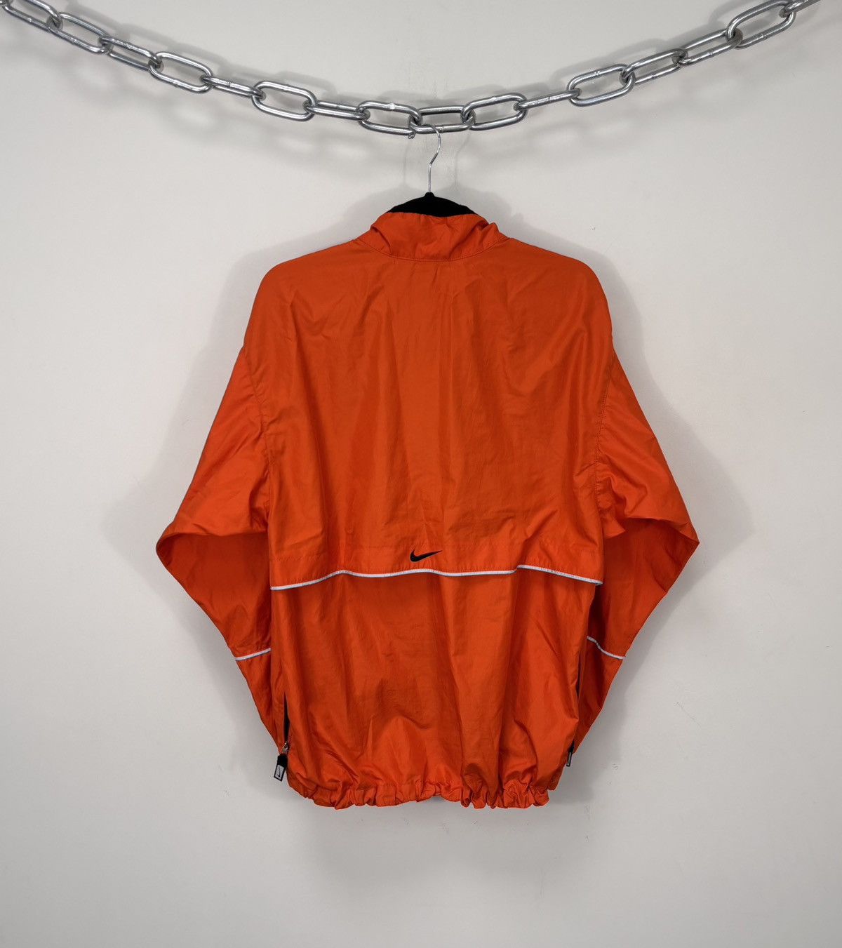 Nike Vintage 1990s Nike Y2K Orange Half Zip Windbreaker Jacket Size US M / EU 48-50 / 2 - 2 Thumbnail