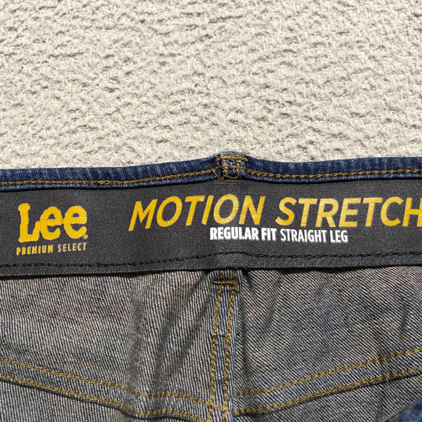 Lee Lee Mens Jeans Blue Denim Dark Wash Motion Stretch Straight 40x29 Regular Waist 5-Pocket Denim Jeans Mens Blue Size US 40 / EU 56 - 3 Thumbnail