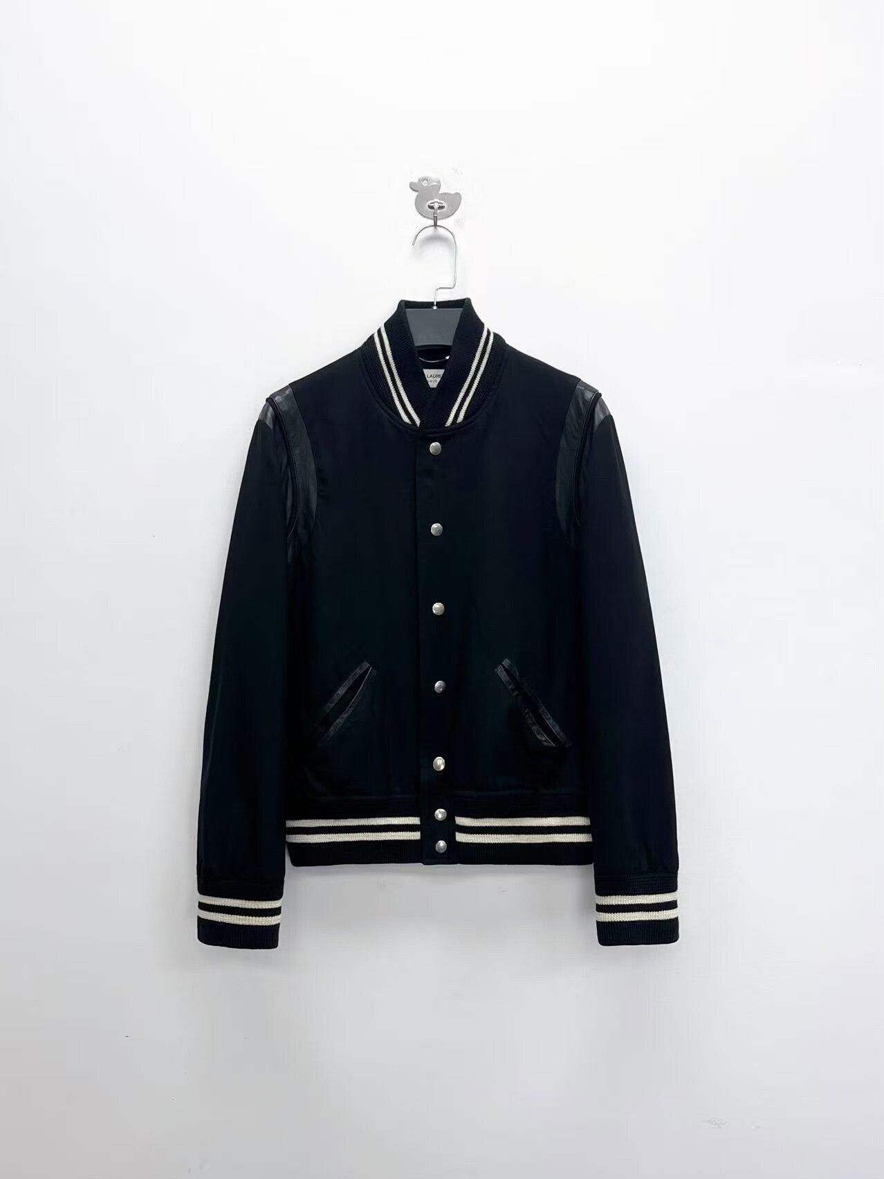 Saint Laurent Paris black and white striped baseball jacket Size US L / EU 52-54 / 3 - 1 Thumbnail