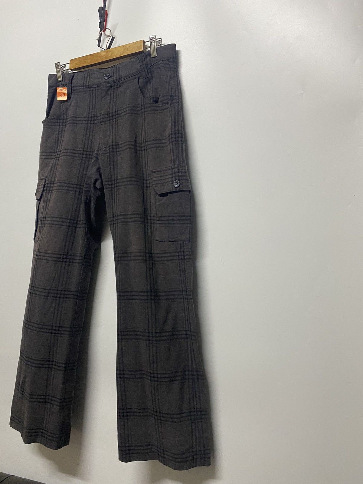 Designer × Japanese Brand Ignio Pants Womens Brown Plaid Cargo Multi Pocket Japanese Size 32" / US 10 / IT 46 - 4 Thumbnail