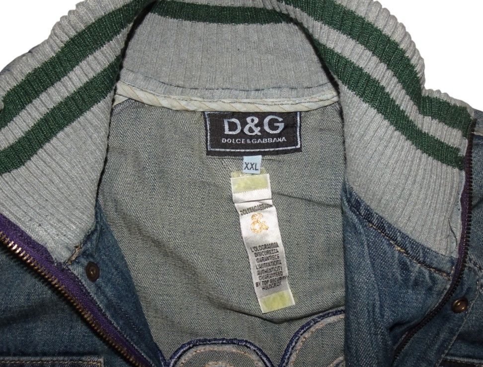 Dolce & Gabbana DOLCE & GABBANA LOGO DENIM BOMBER JACKET Size US XL / EU 56 / 4 - 3 Thumbnail