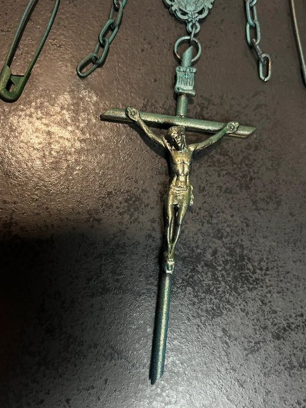 Jean Paul Gaultier Jean Paul Gaultier Safety Pin Crucifix Medallion Necklace Size ONE SIZE - 4 Thumbnail
