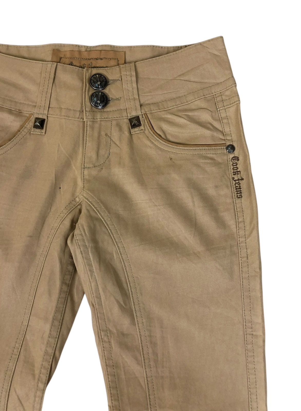 Japanese Brand Super Flare Cook Jeans Low Rise Waxed Cotton Casual Pants Size US 30 / EU 46 - 6 Thumbnail