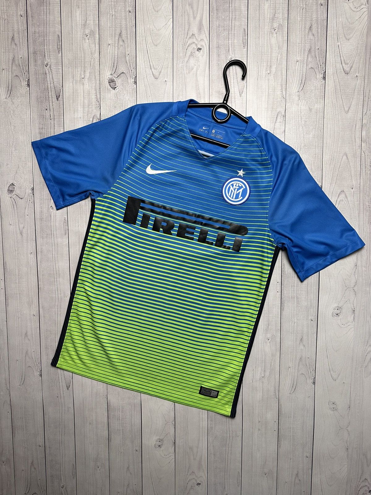 Nike Inter Milan soccer jersey Pirelli blue/Green size S