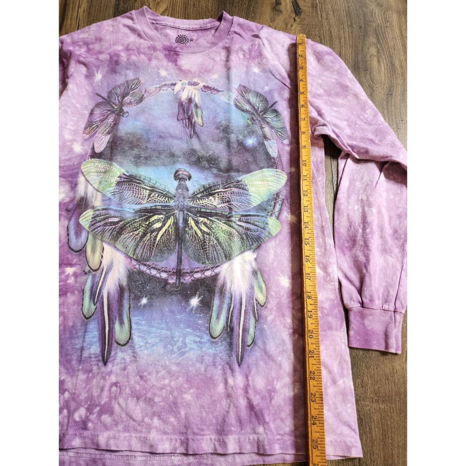 The Mountain VINTAGE The Mountain Shirt Womens M Purple Crew Neck Long Sleeve Dragonfly Dream Catcher Tie Dye Cavalaris 2012 Size M / US 6-8 / IT 42-44 - 4 Thumbnail