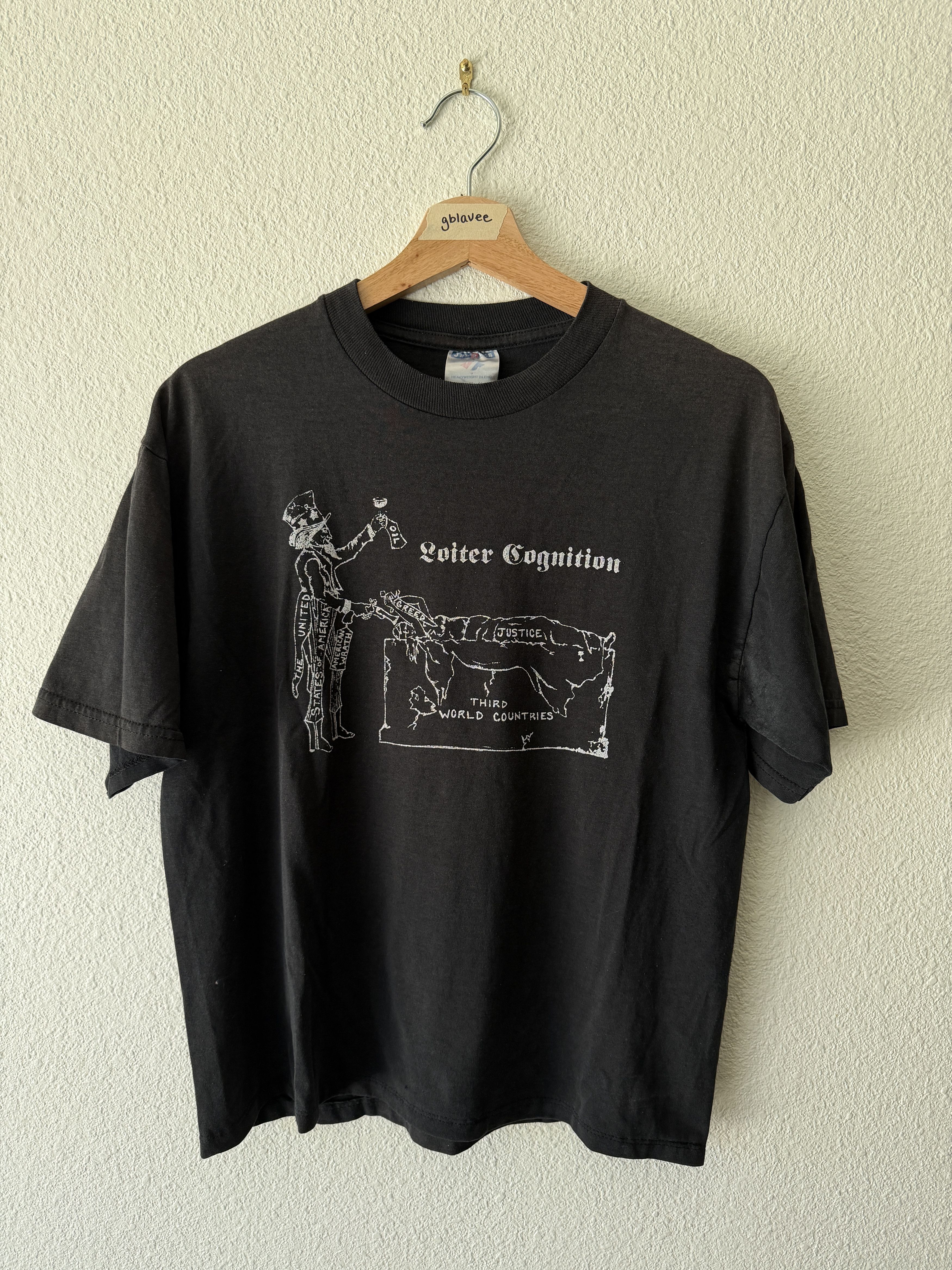 Vintage Vintage 1990s/2000s Faded Loiter Cognition Cropped Tee Size US M / EU 48-50 / 2 - 1 Thumbnail