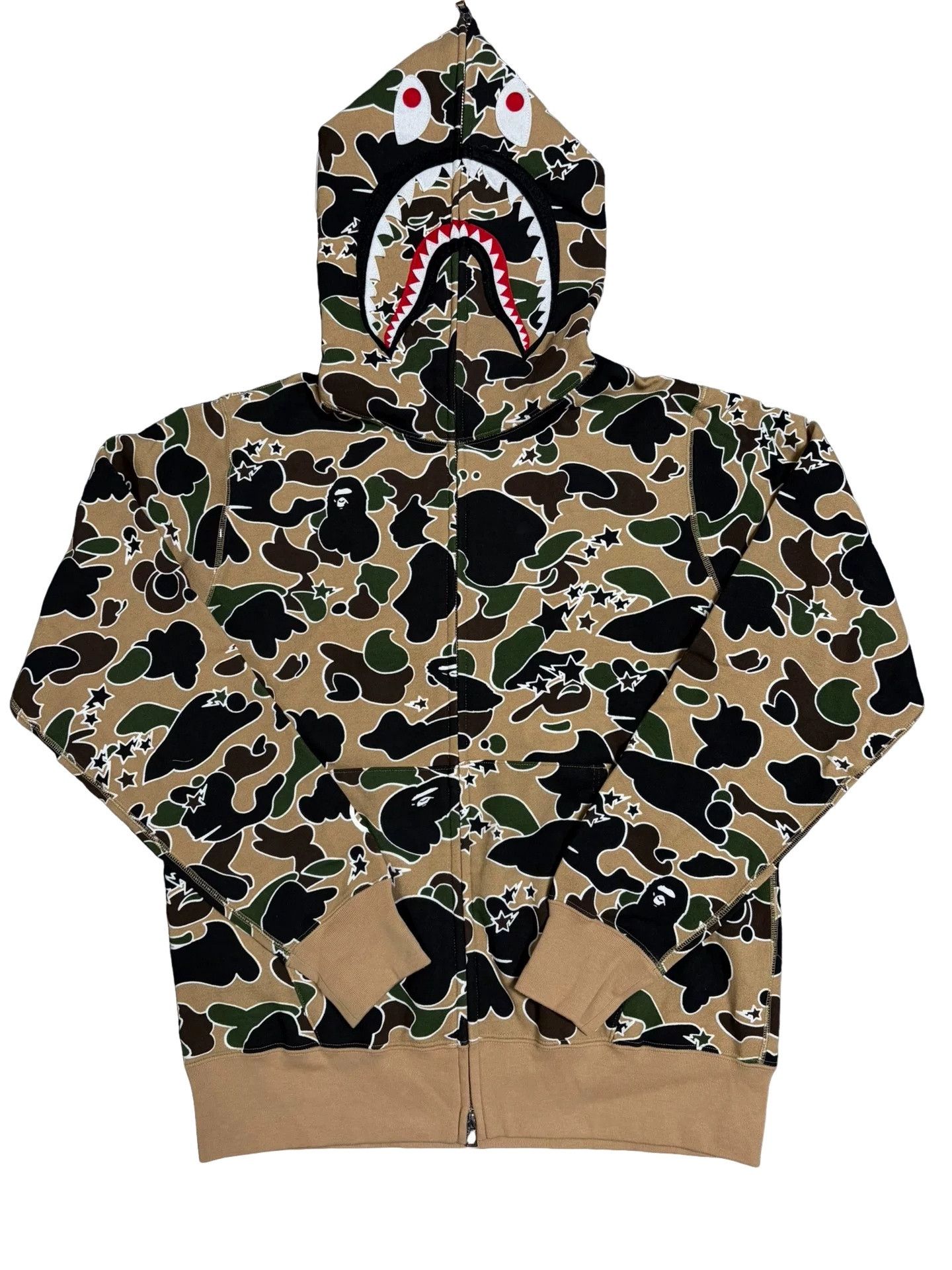 Bape Bape Yellow Camo Shark Hoodie Size L Size US L / EU 52-54 / 3 - 1 Thumbnail