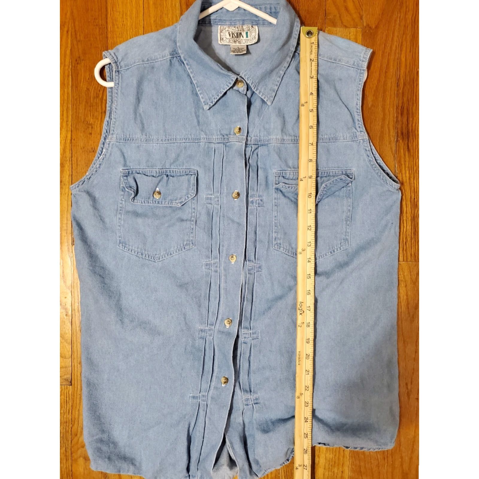 Vintage VINTAGE Vision I Blue Denim Vest XS? No - wait Size L / US 10 / IT 46 - 8 Thumbnail