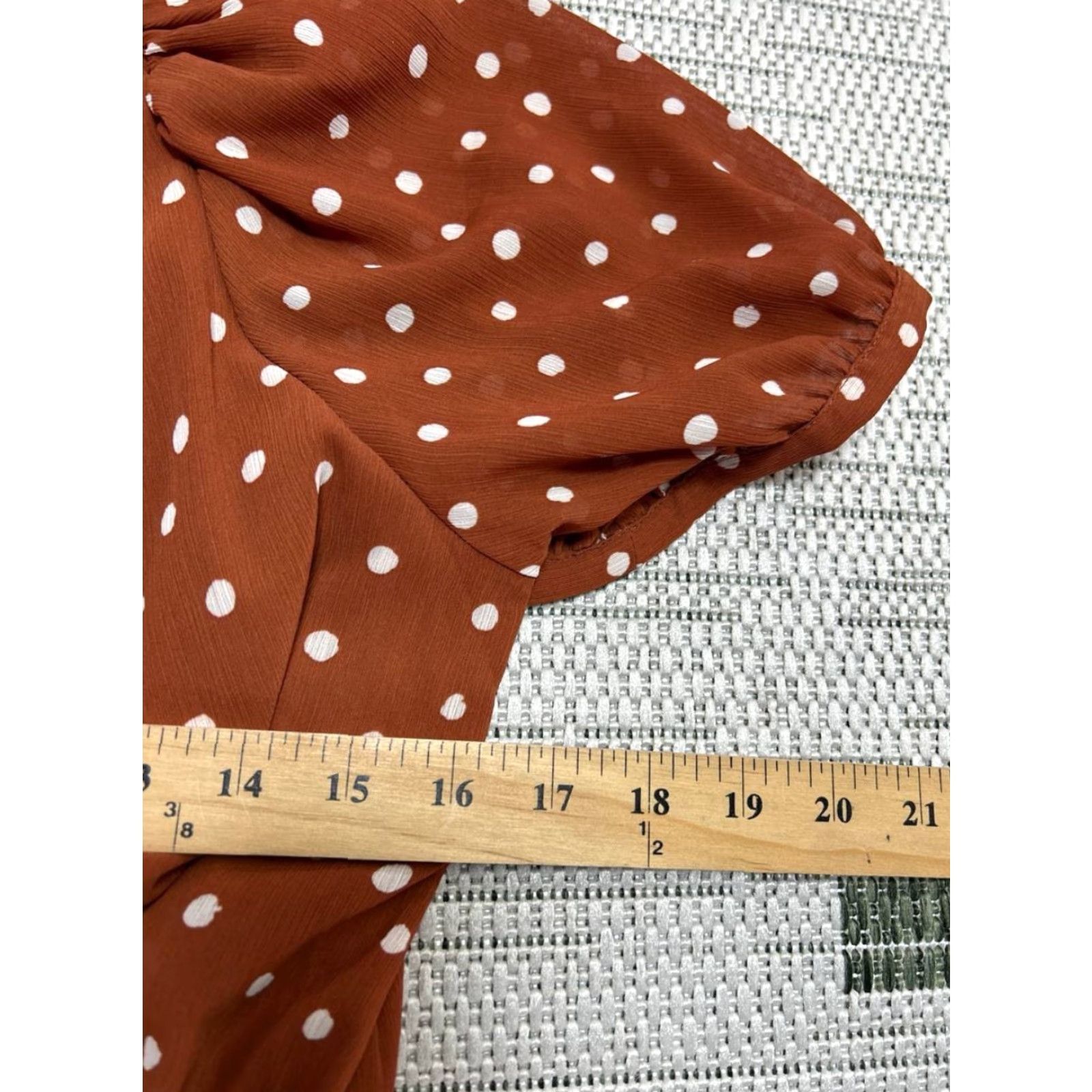 Madewell Madewell Smocked Waist Mini Dress Womens L Brown Inkspot Dots Casual New Size L / US 10 / IT 46 - 7 Thumbnail