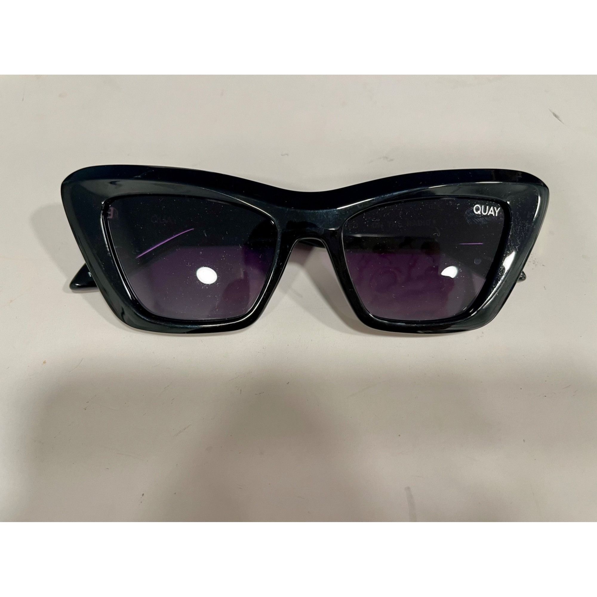 Quay Quay On the Radio Black Cat Eye frame Polarized Sunglasses Size ONE SIZE - 9 Thumbnail