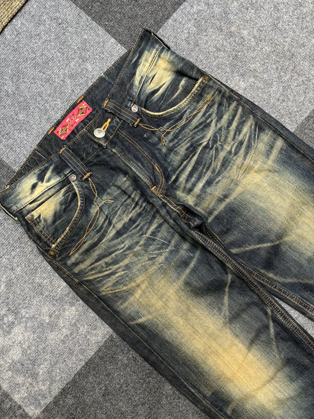 Edwin 💥90s Style💥Rare Insane Edwin 421 Rusty Fades Denim F462 Size US 31 - 10 Thumbnail