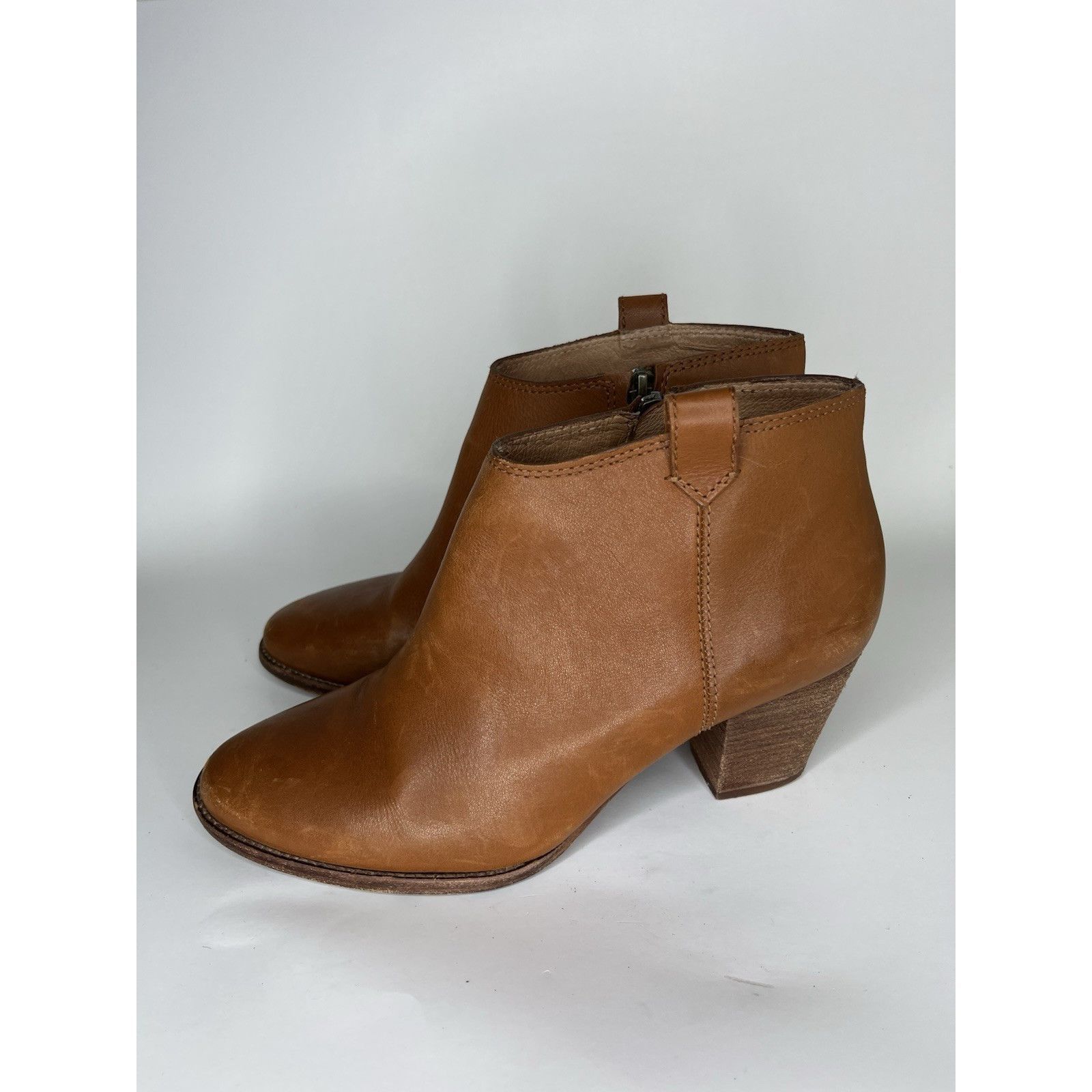 Madewell Madewell Brown Leather Side Zip Ankle Heel Booties Boots Wom Size US 10 / IT 40 - 6 Thumbnail