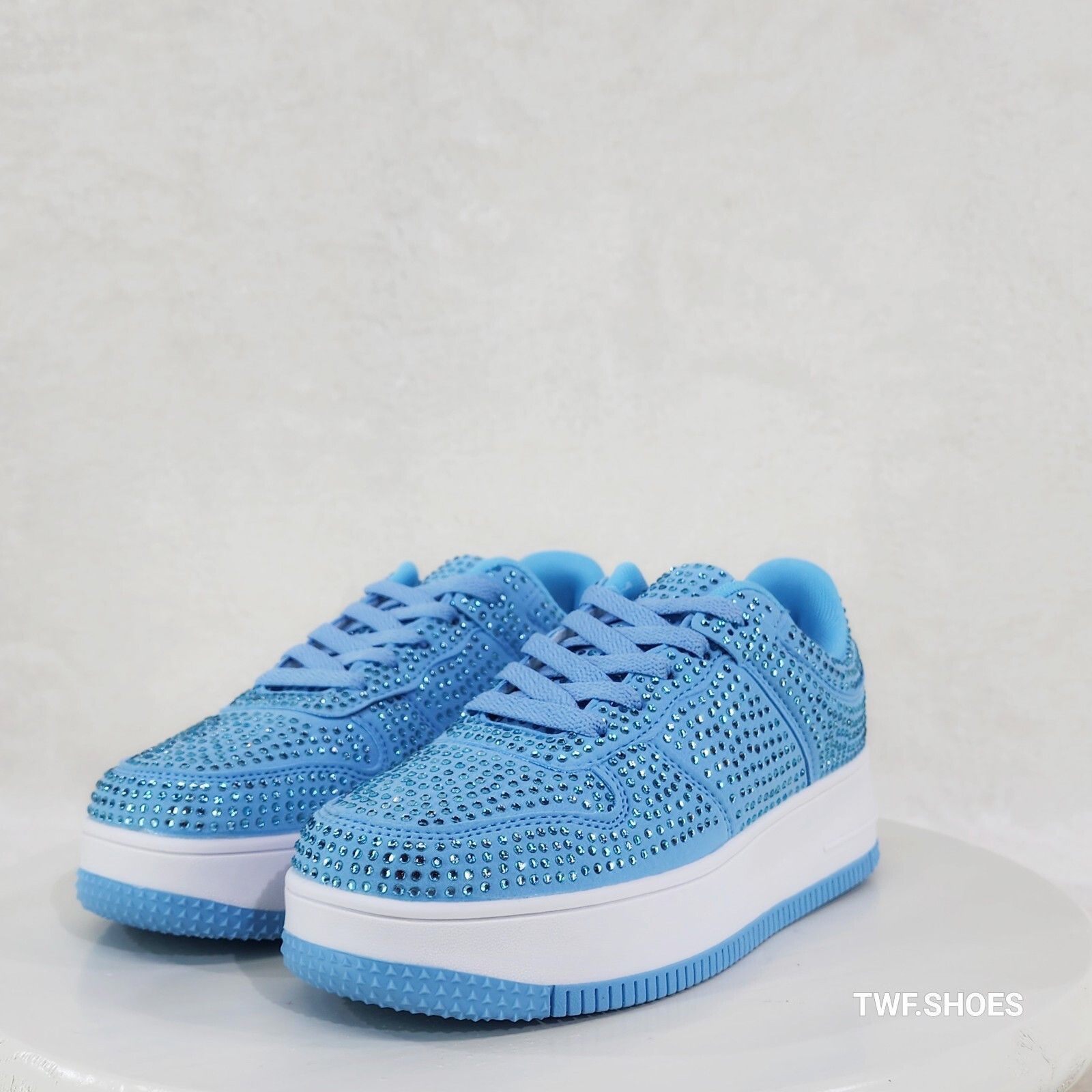 Other Eden Light baby Sky Blue Rhinestone Platform Sneakers Tennis Size US 9 / IT 39 - 5 Thumbnail