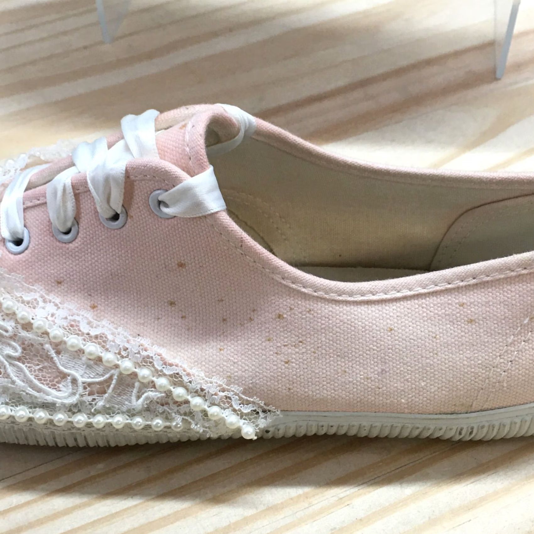 Cherokee Cherokee Shoes Womens Casual Low Top Lace Sneakers Pink White Fabric Lace Up 9.5 Size L / US 10 / IT 46 - 6 Thumbnail
