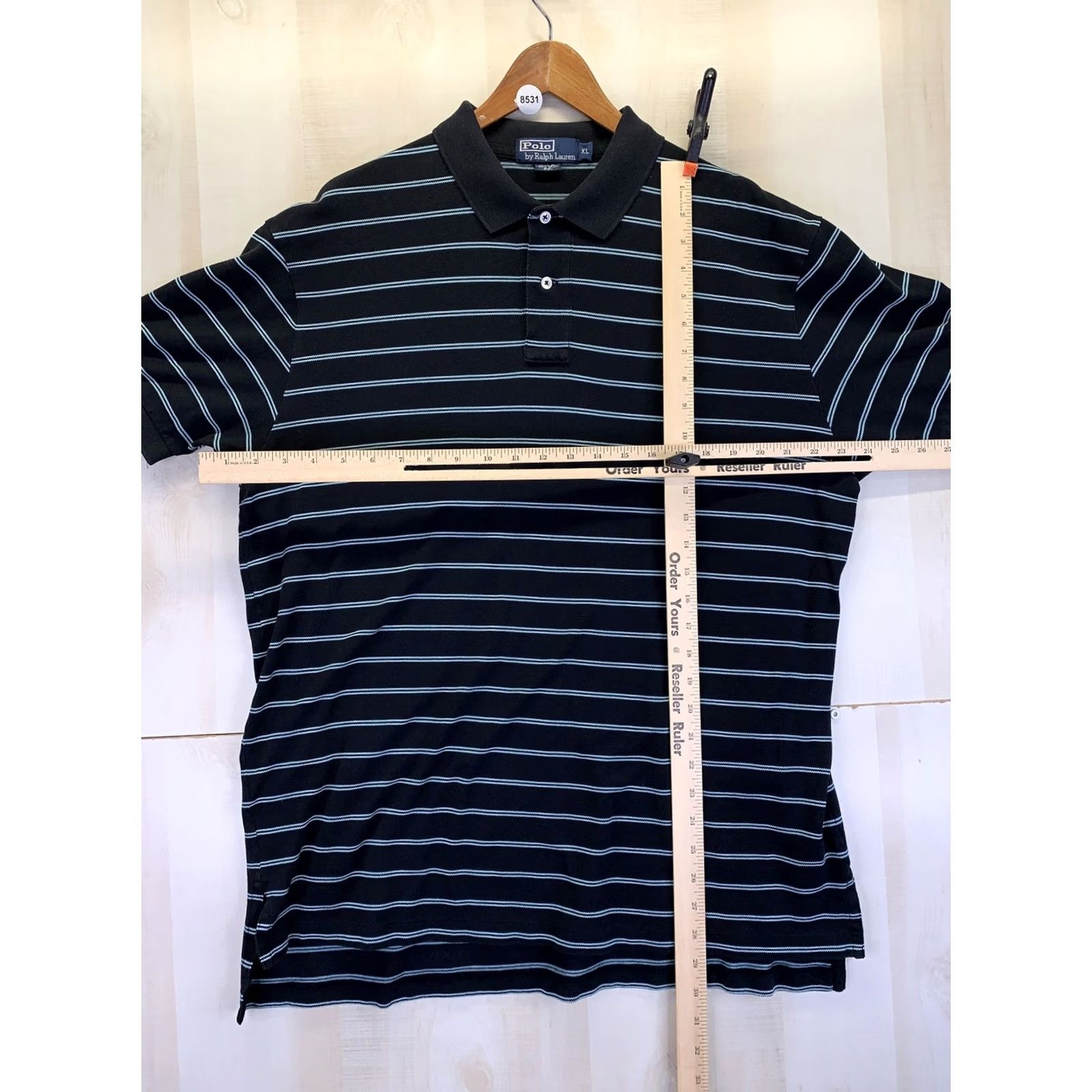 Polo Ralph Lauren VINTAGE Polo Ralph Lauren Polo Shirt XL-8531 Men 100% Pima Cotton Black/Blue Short Sleeve Collared Logo Embroidered Shirt Size US XL / EU 56 / 4 - 2 Thumbnail