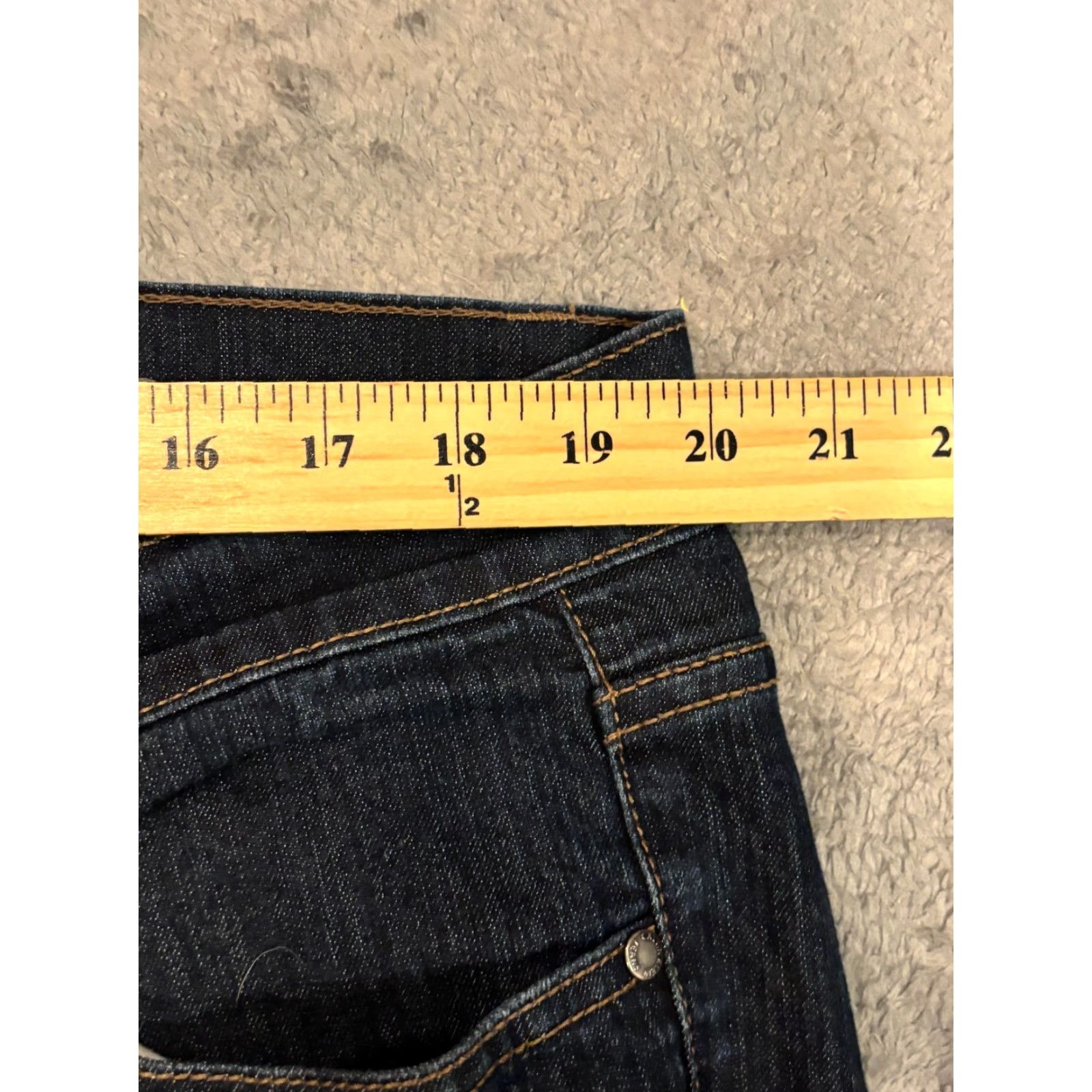 Calvin Klein CK Calvin Klein Jeans Womens 18W Dark Wash Blue Denim Flare Leg Cropped Jeans Womens 18W Blue Denim Flared Cropped Jeans Size 40" / US 18 - 4 Thumbnail