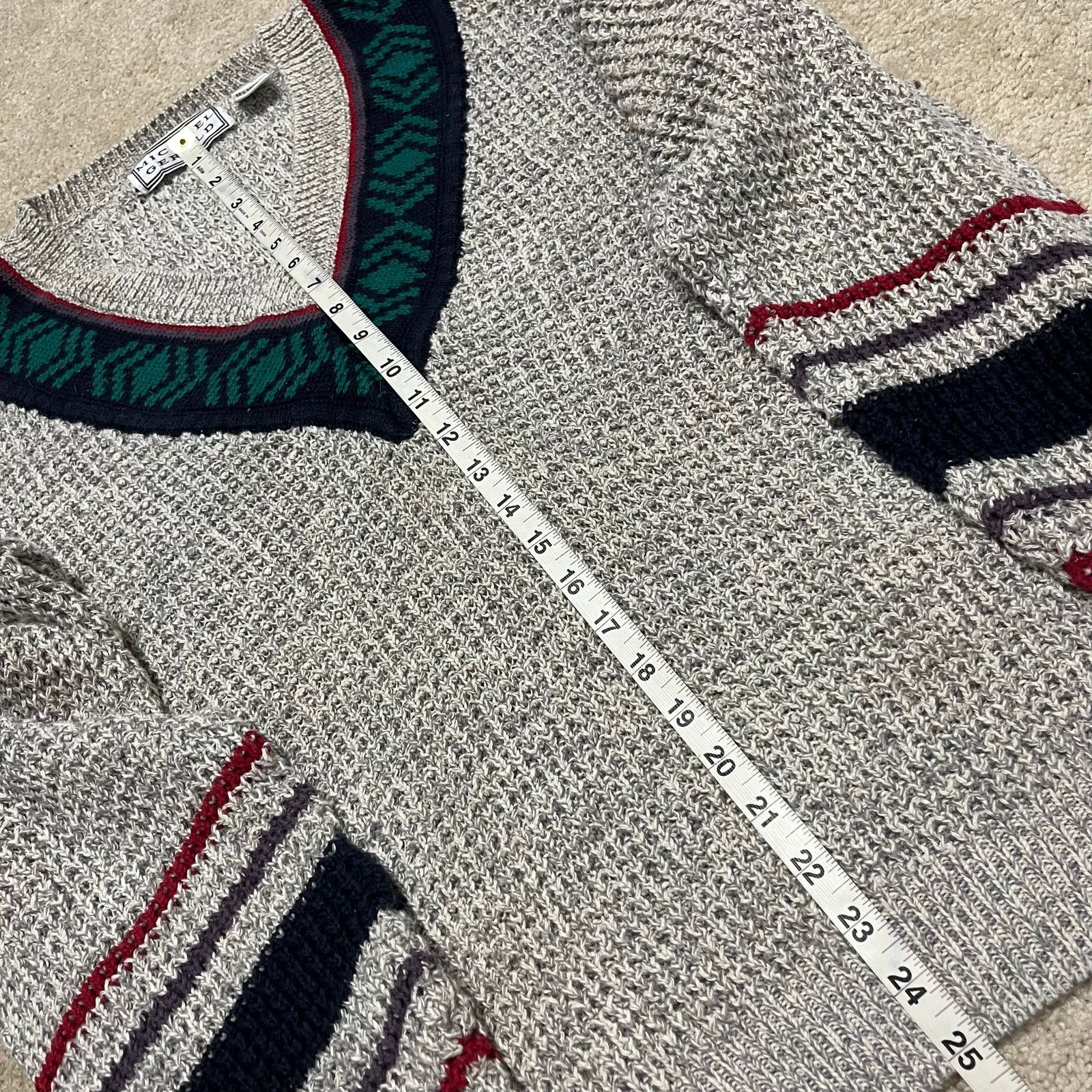Other Vintage Michael Gerald V Neck Striped Grey Knit Sweater Larg Size US L / EU 52-54 / 3 - 5 Thumbnail