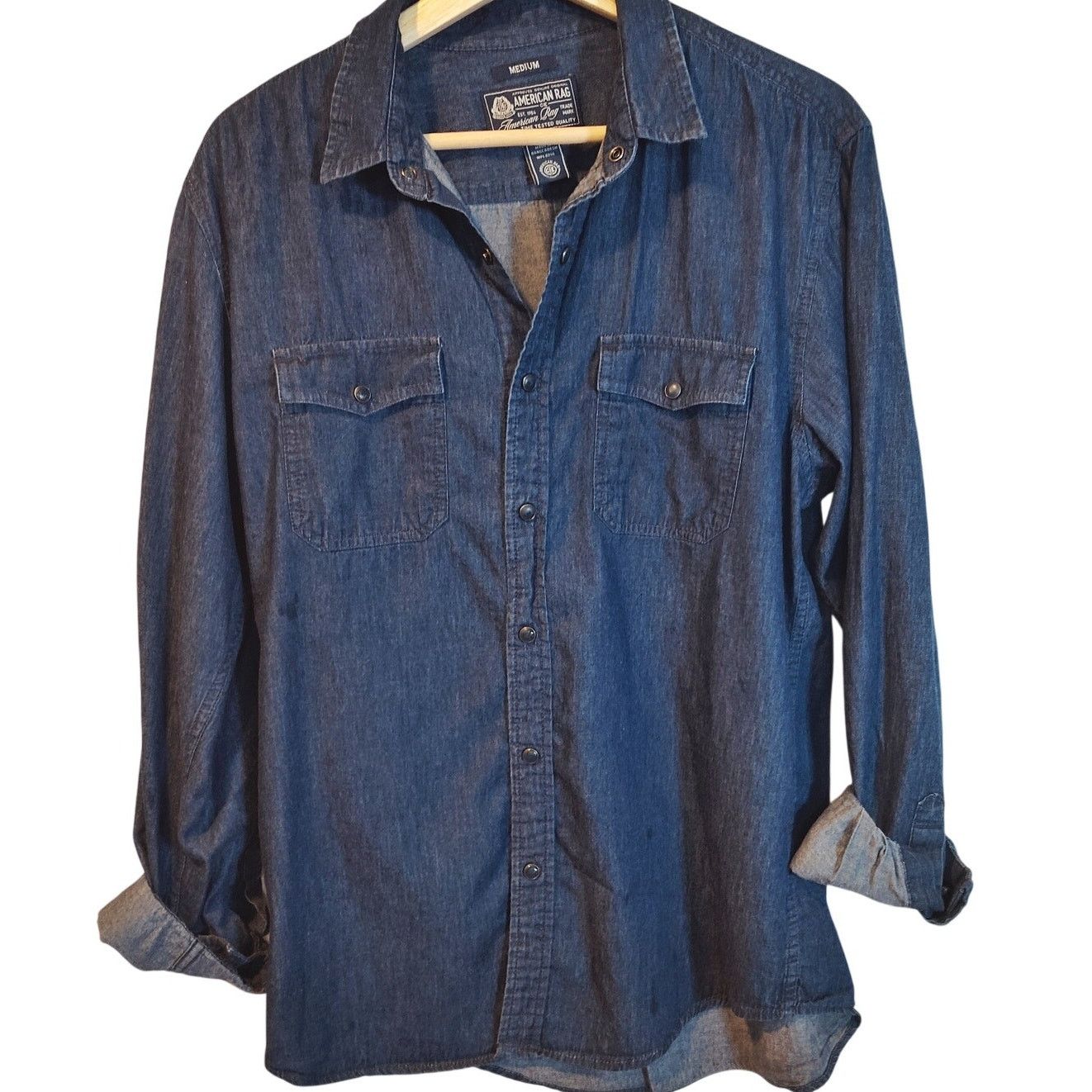 American Rag American Rag Chambray Button Down Shirt Medium Cotton Denim Size US M / EU 48-50 / 2 - 1 Thumbnail