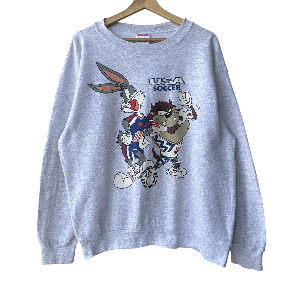 Warner Bros Looney Tunes Bugs & Taz Vintage 1993 USA Soccer Sweatshirt Size US L / EU 52-54 / 3 - 1 Thumbnail