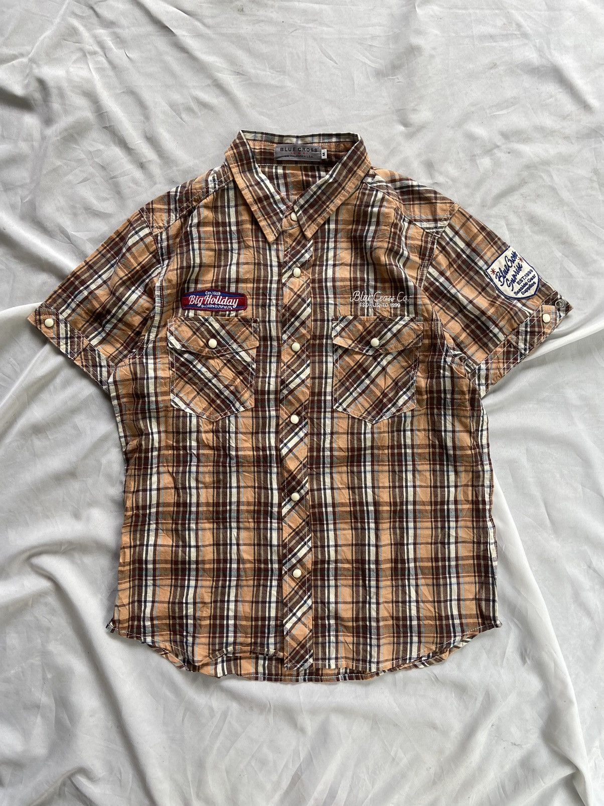 Japanese Brand BLUE CROSS BIG HOLIDAY BUTTON UP SHIRT Size US M / EU 48-50 / 2 - 1 Thumbnail
