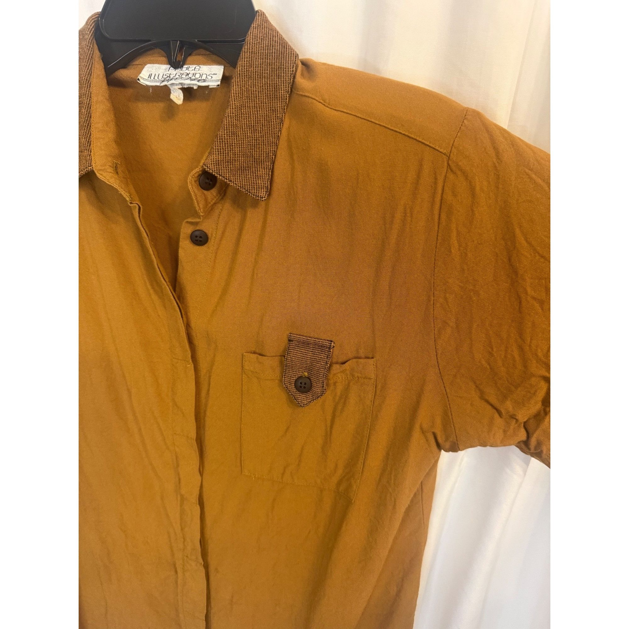 Other Petite Illustrations Vintage Mustard Button-Up Shirt Contras Size S / US 4 / IT 40 - 2 Thumbnail