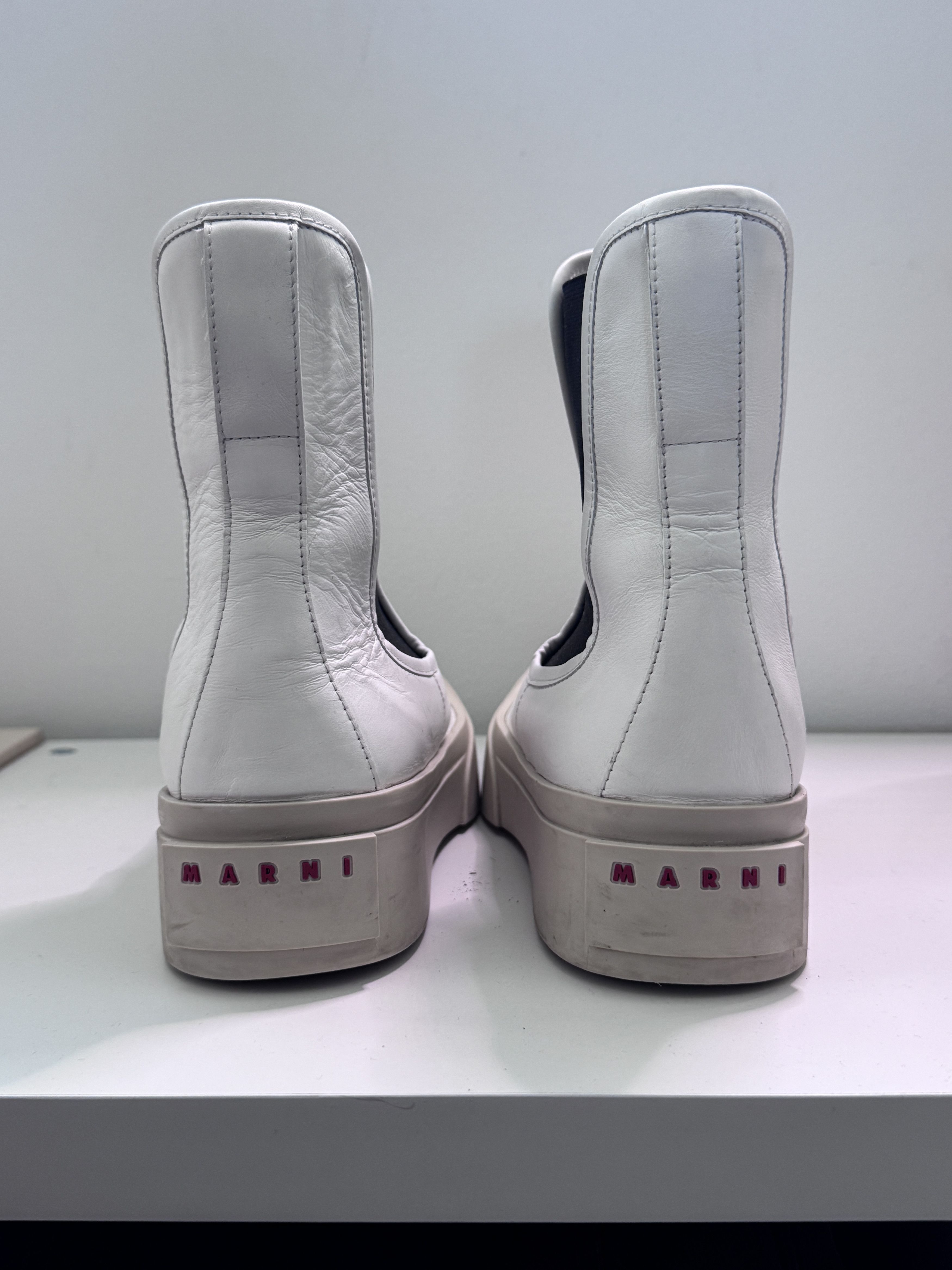 Marni Marni Pablo Chelsea Boots White Leather IT 41 Size US 11 / IT 41 - 4 Thumbnail