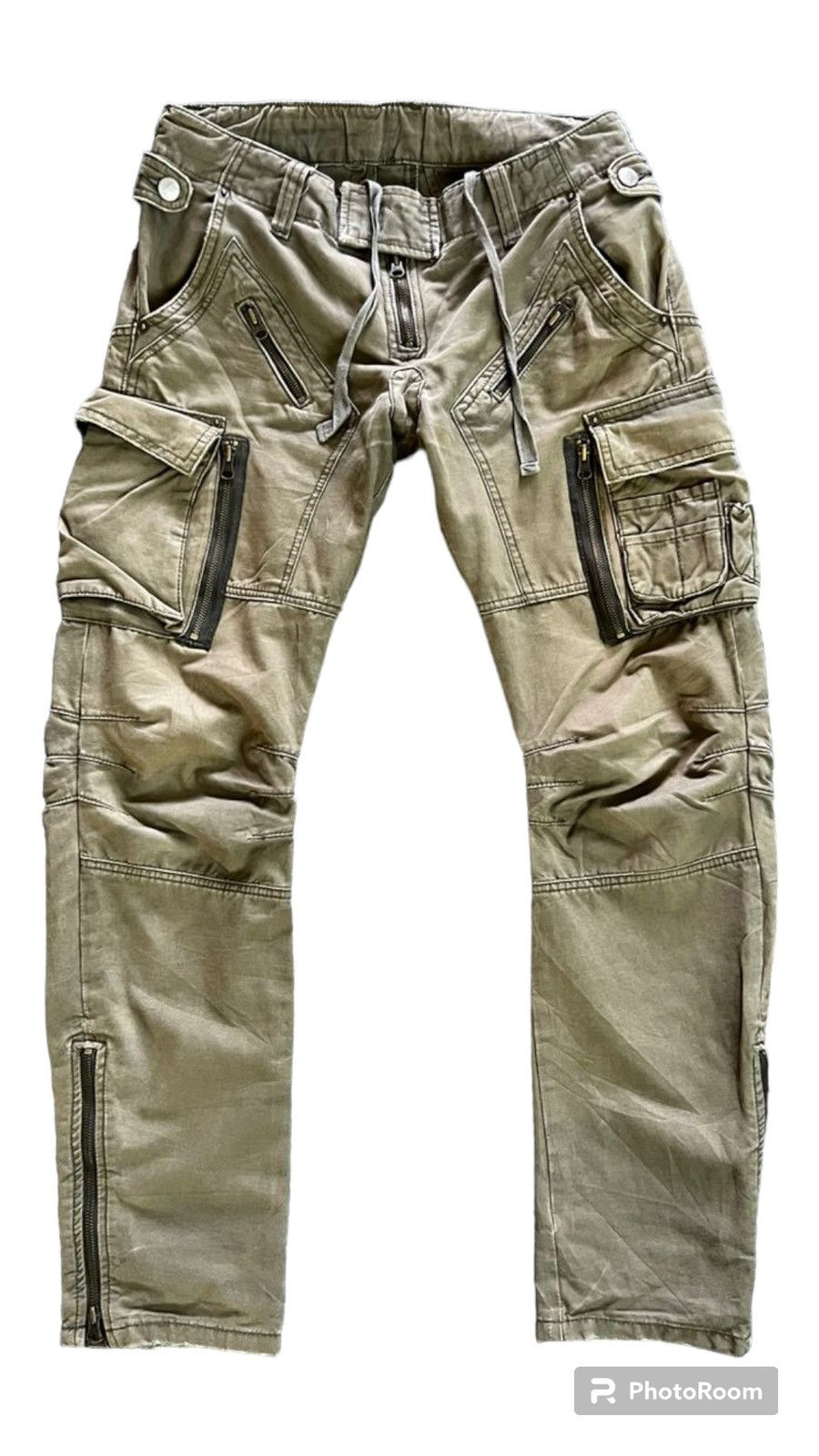 PPFM Japanese Brand PPFM Sunfaded Distress Cargo Pants Size US 34 / EU 50 - 1 Thumbnail