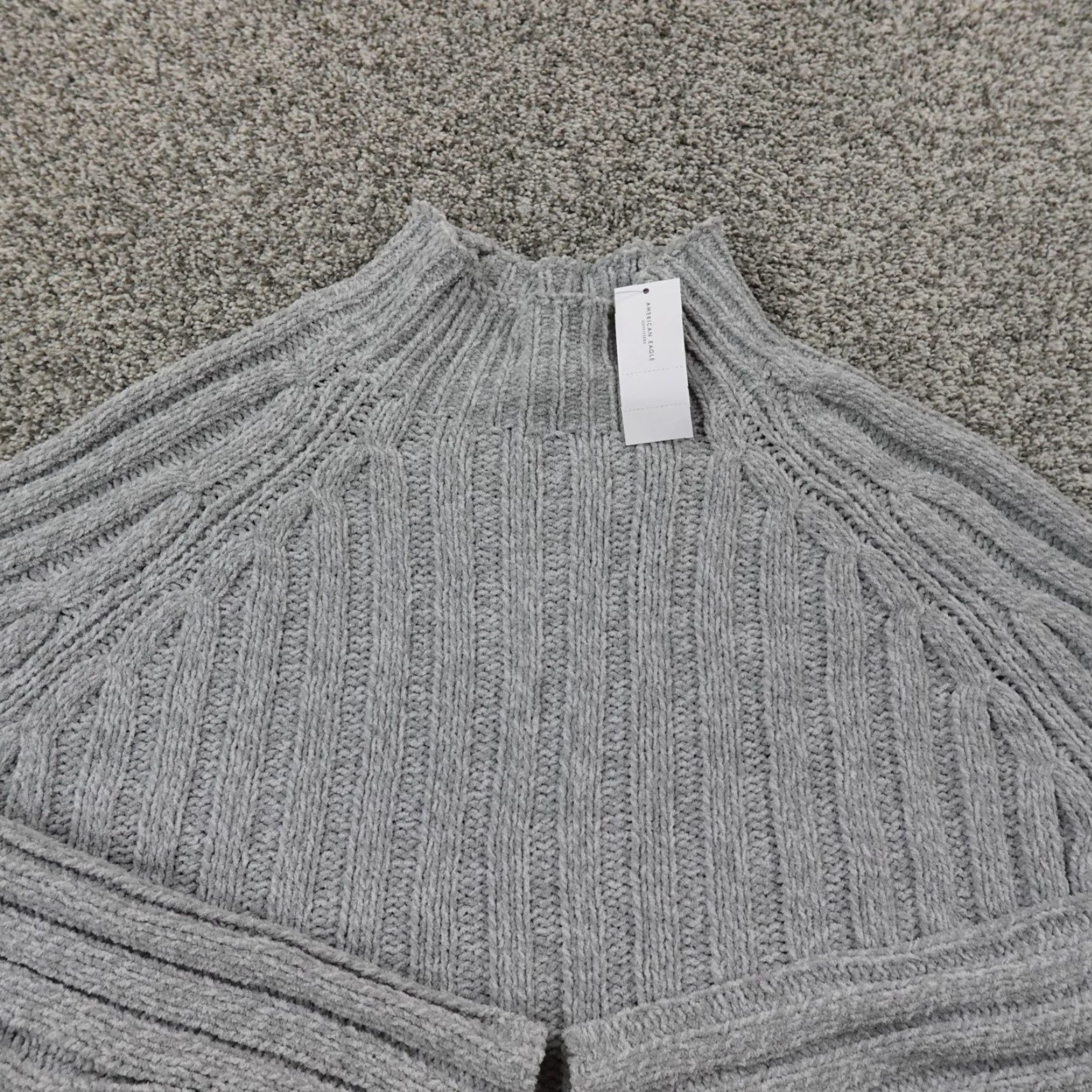 American Eagle Outfitters American Eagle Sweatshirt Womens M Gray Mock Cable Knit Fisherman Pullover Regular Knit Casual, Travel, Workwear Mens Womens Girls Size M / US 6-8 / IT 42-44 - 3 Thumbnail