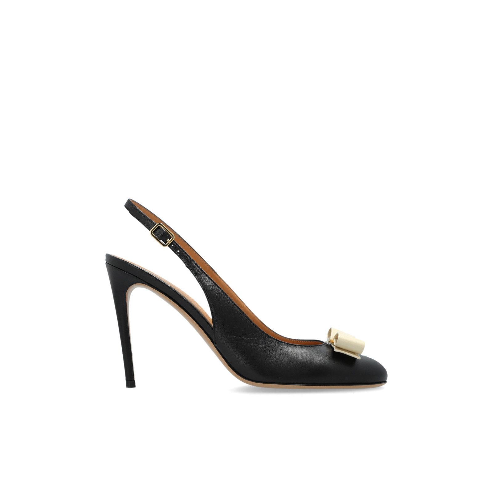 FERRAGAMO Vibily Black Leather 110mm Heel Shoes New & Authen