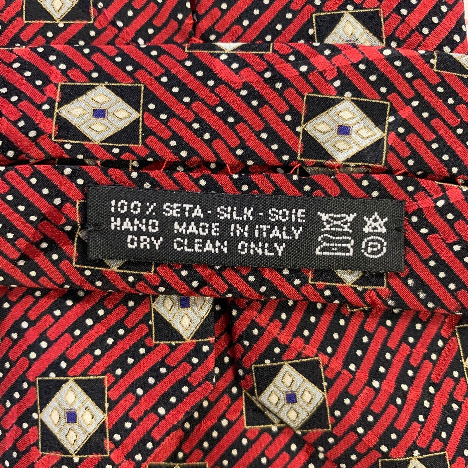 Brioni BRIONI Red Black Geometric Silk Tie Size ONE SIZE - 3 Thumbnail