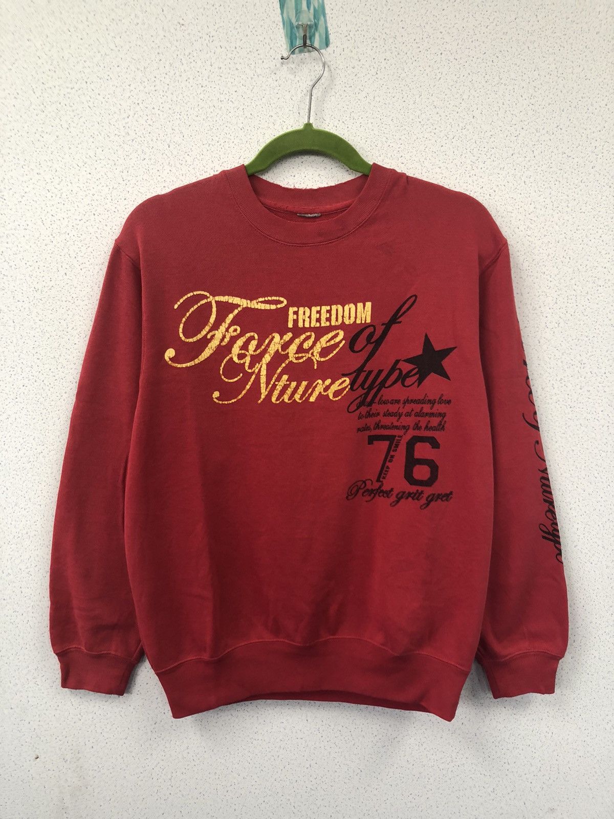 Vintage Unbranded Red USA Sweatshirt Size US M / EU 48-50 / 2 - 1 Thumbnail