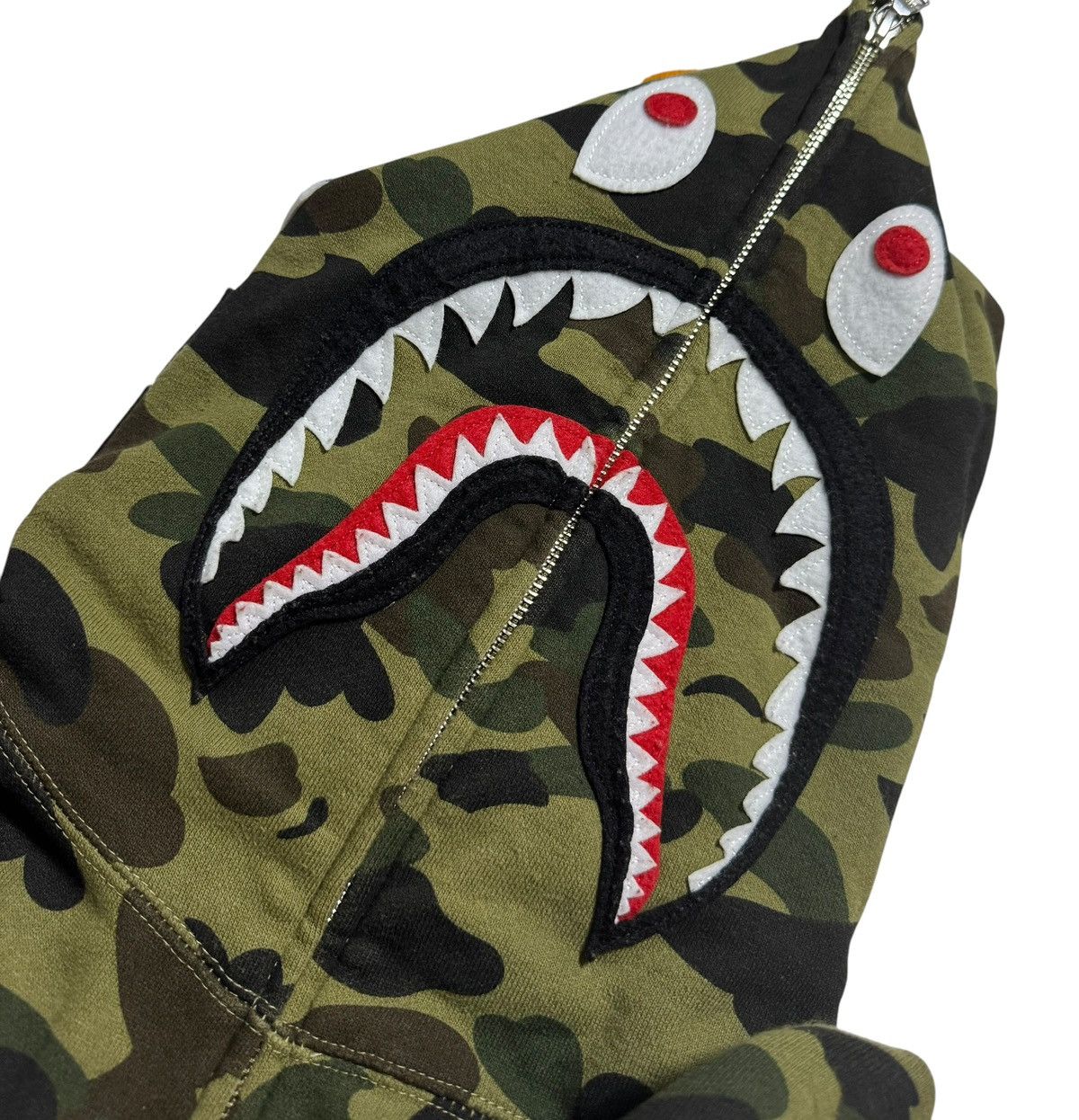 Bape BAPE Shark Full Zip Hoodie Green camo Size US M / EU 48-50 / 2 - 2 Thumbnail