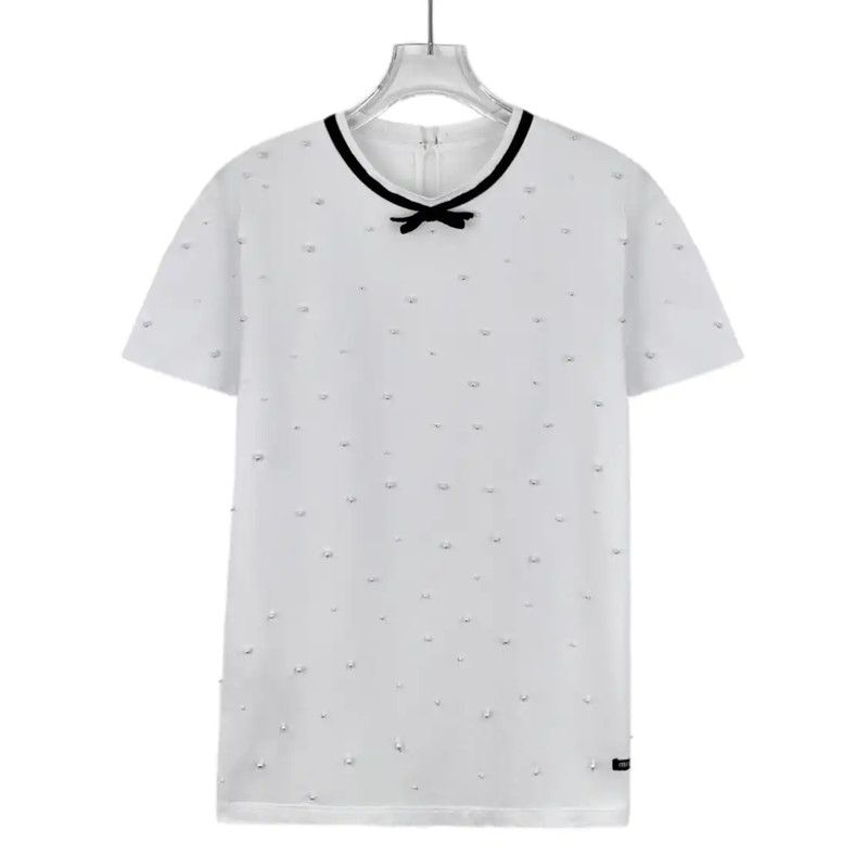 Miu Miu Miu Miu White Cotton T-shirt for Women 0089 Size M / US 6-8 / IT 42-44 - 1 Thumbnail