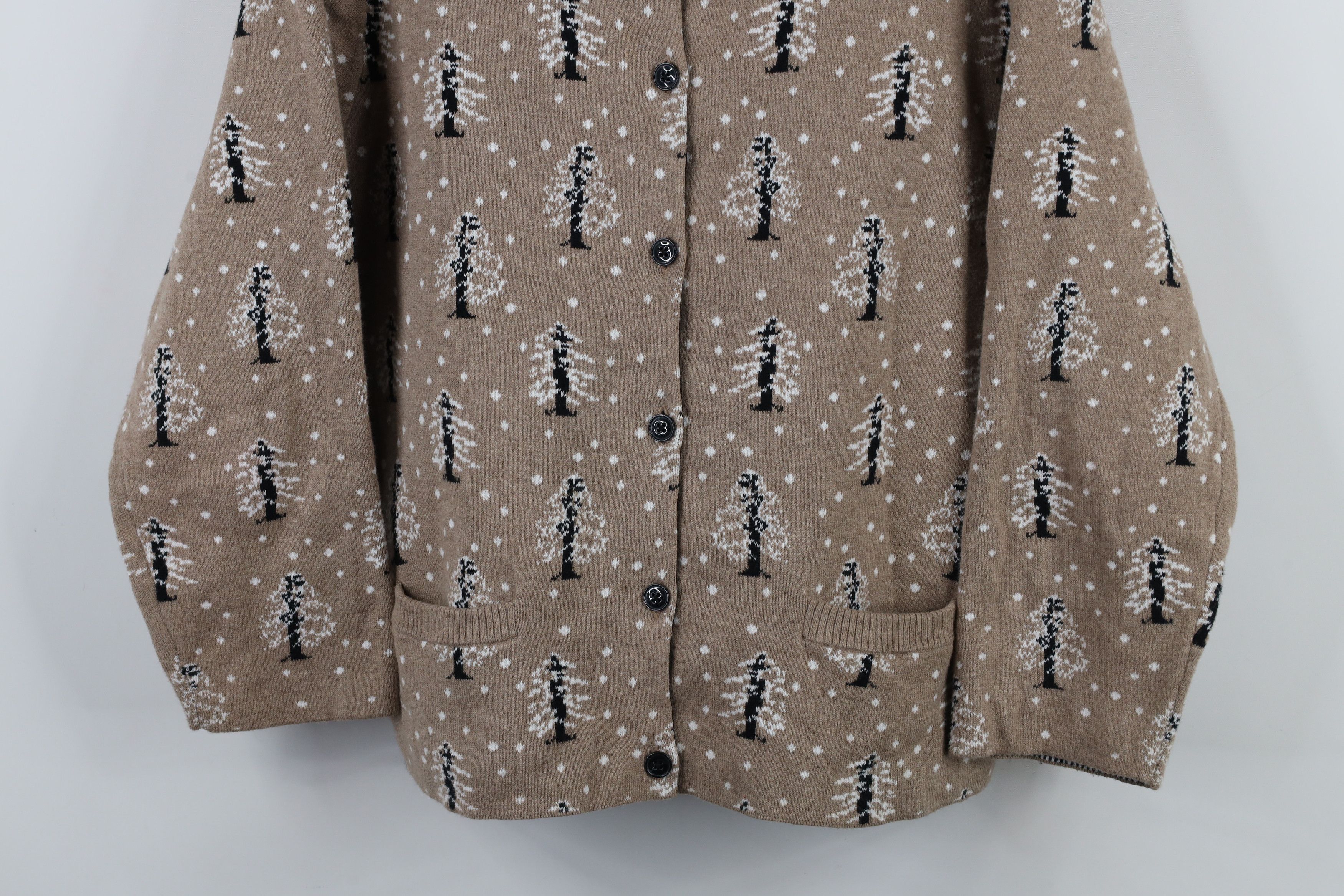 Lands' End × Vintage Vintage Lands End Tree All Over Print Knit Cardigan Sweater Size XL / US 12-14 / IT 48-50 - 3 Thumbnail