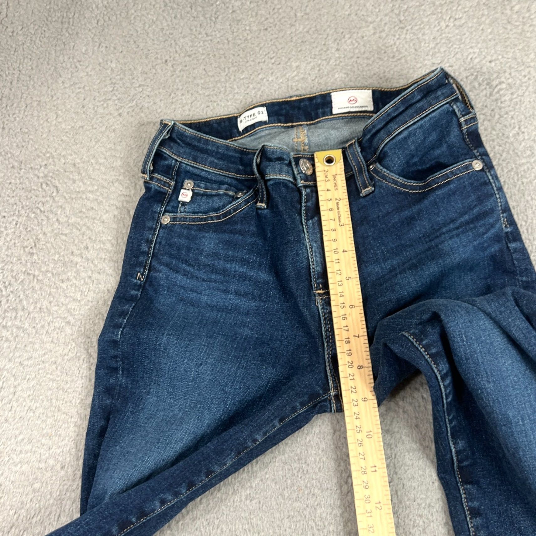 Denime AG Adriano Goldschmied Jeans Womens 25 x 34 Straight Midrise Denim Blue 90s Vintage? Size 42" / US 20 - 4 Thumbnail