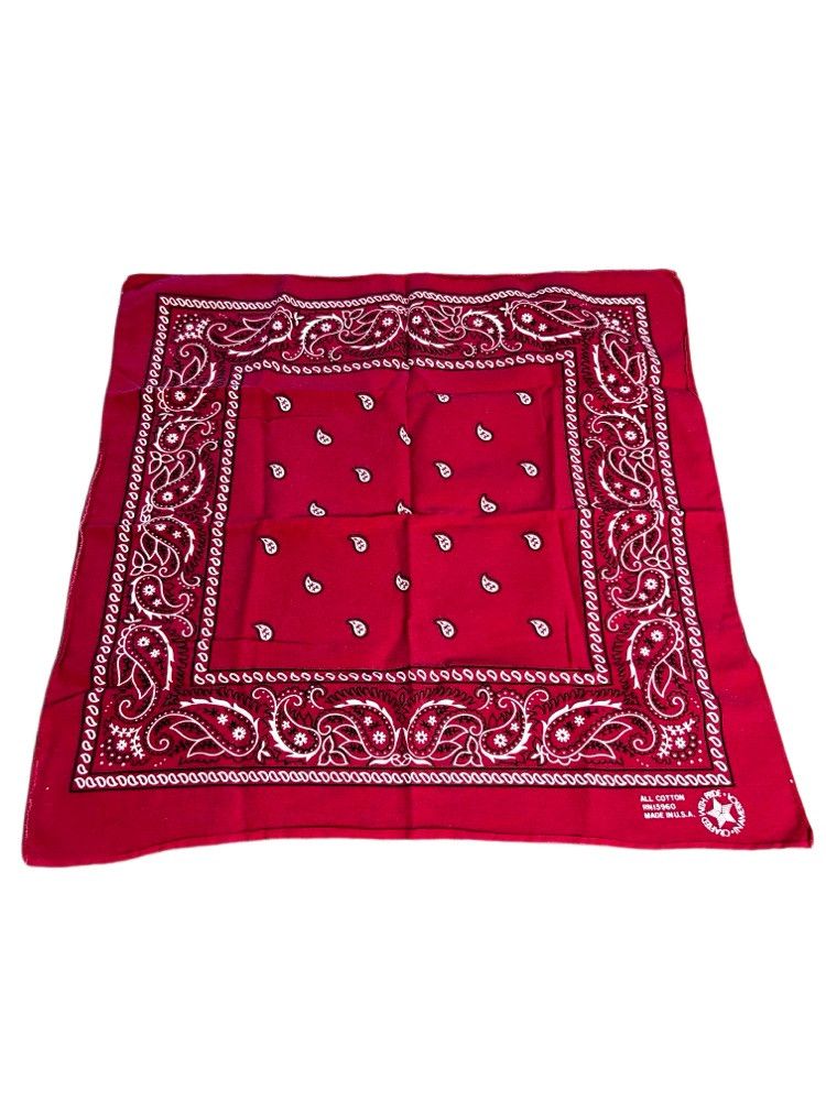 Vintage Vintage All Cotton Made in USA Red Paisley Bandana RN13960 Size ONE SIZE - 1 Thumbnail
