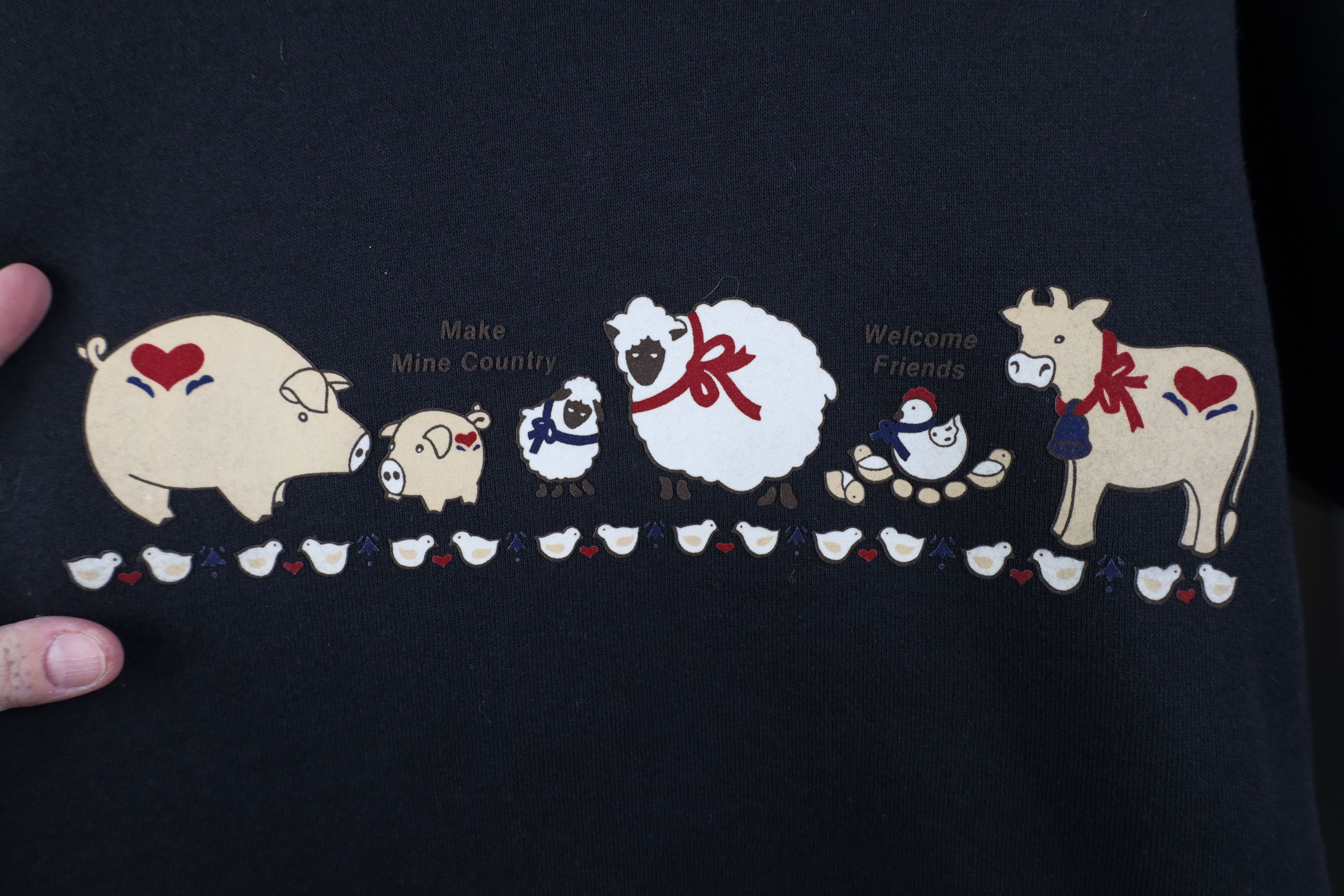 Vintage Vintage 90s Country Farmhouse Heart Animals Sweatshirt USA Size L / US 10 / IT 46 - 4 Thumbnail