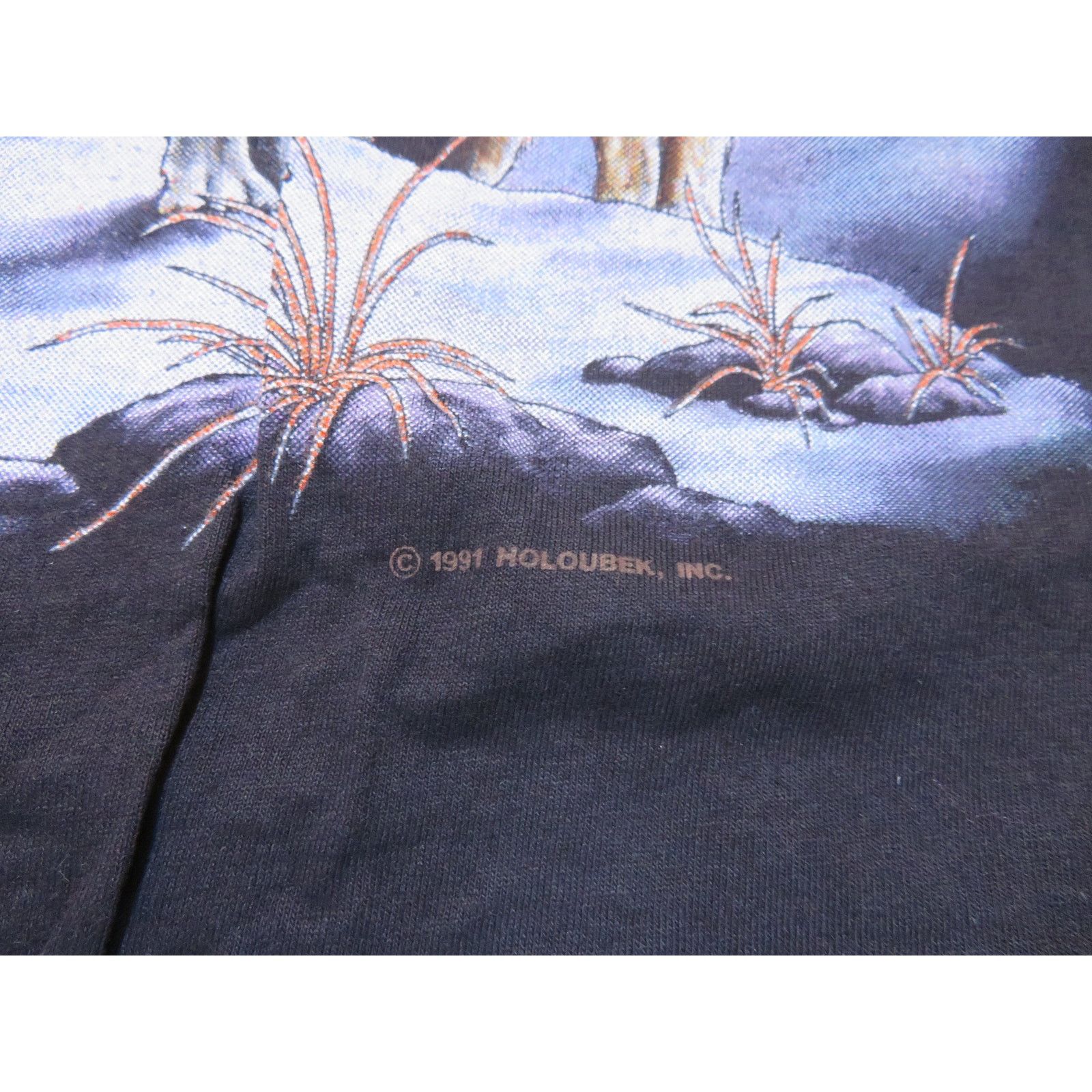 Other Wolf Wolves Forest Haloubek Black T-shirt Sz XL 90s Size US XL / EU 56 / 4 - 6 Thumbnail