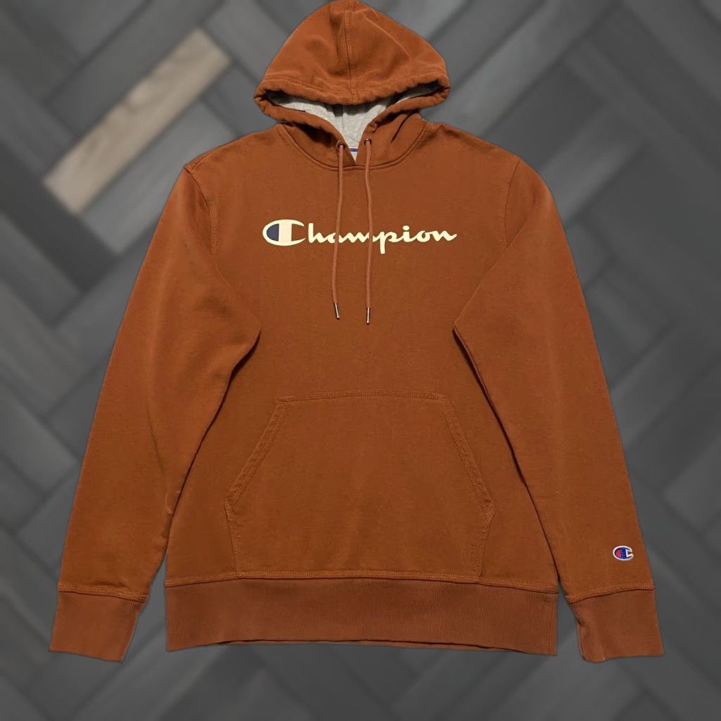 Champion VINTAGE Champion Athleticwear Sweatshirt Hoodie Mens M Brown Drawstring Pocket logo Size US M / EU 48-50 / 2 - 1 Thumbnail