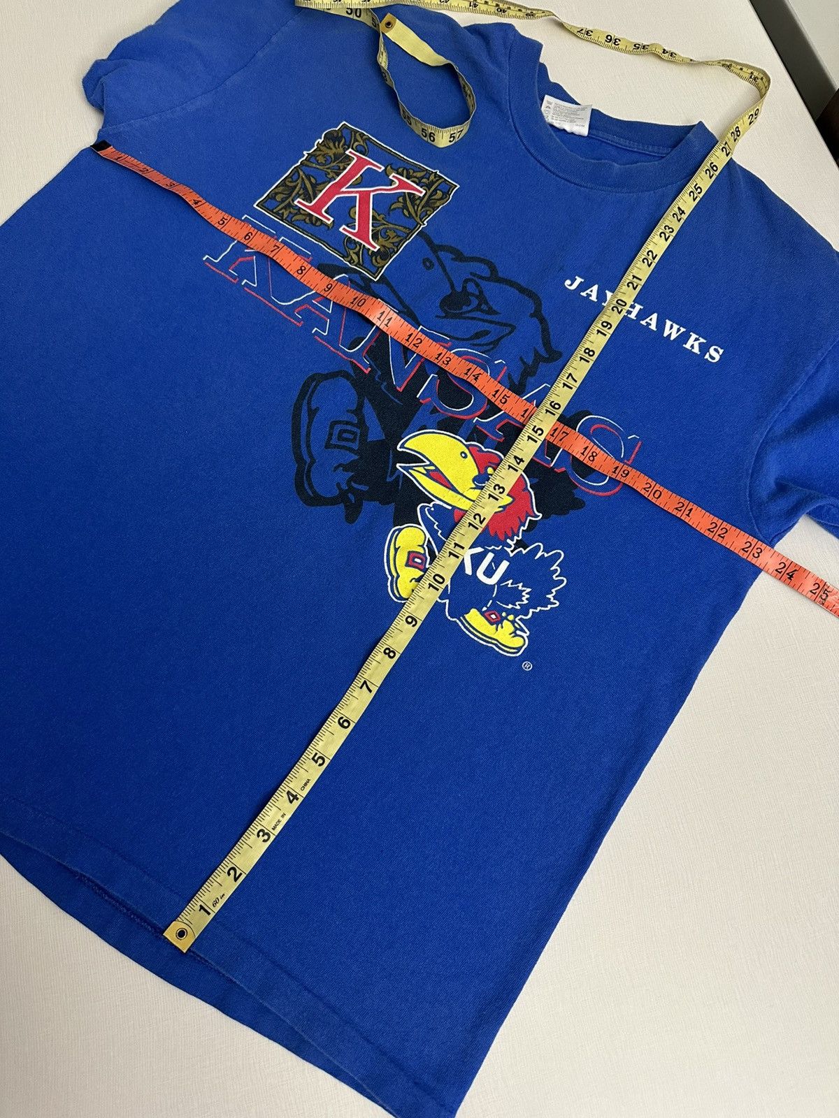 NCAA × Vintage Vintage 90s Kansas Jayhawks KU Single Stitch Tshirt XL Size US XL / EU 56 / 4 - 8 Thumbnail
