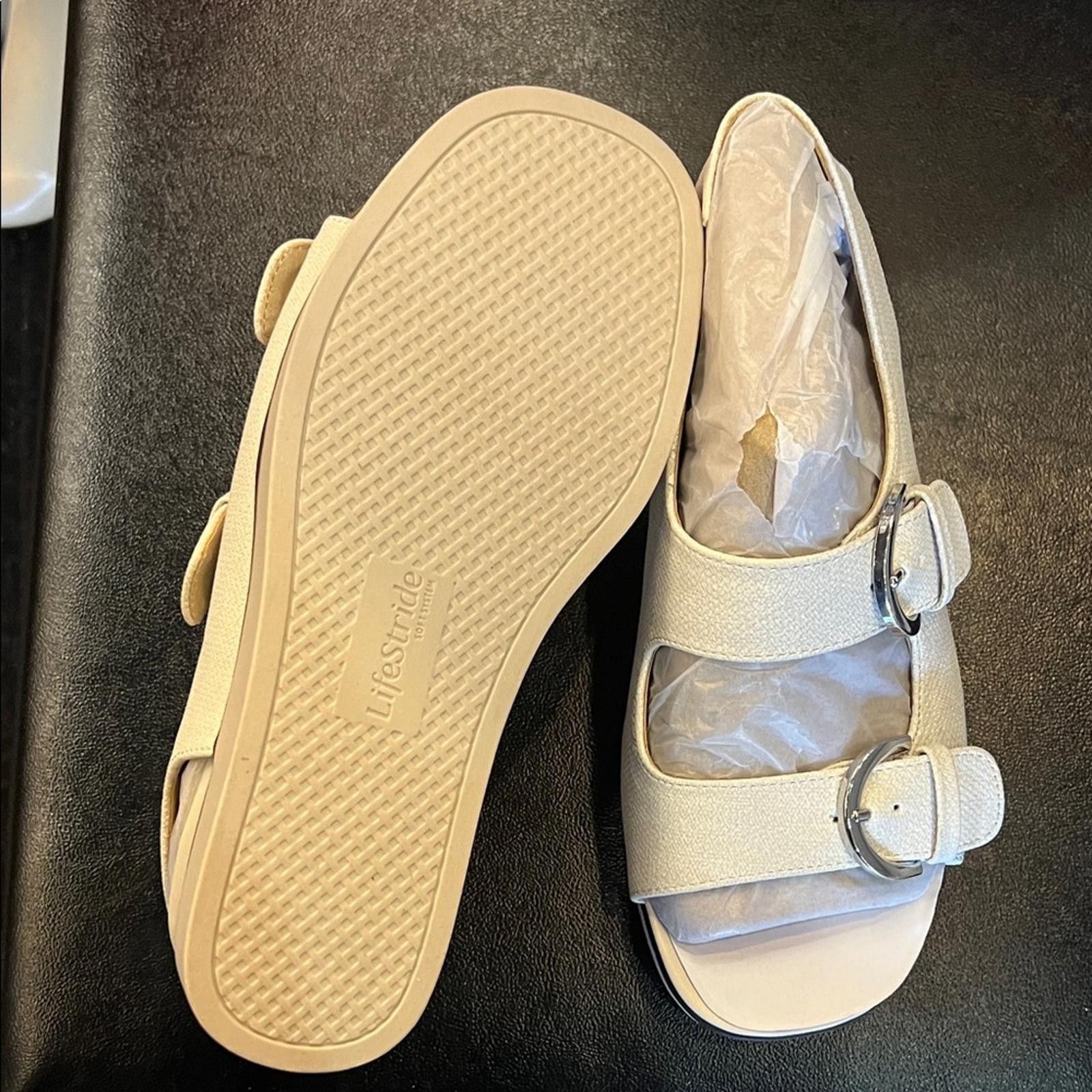 Other Life Stride Elegant Cream Women's Sandals Size US 6 / IT 36 - 3 Thumbnail