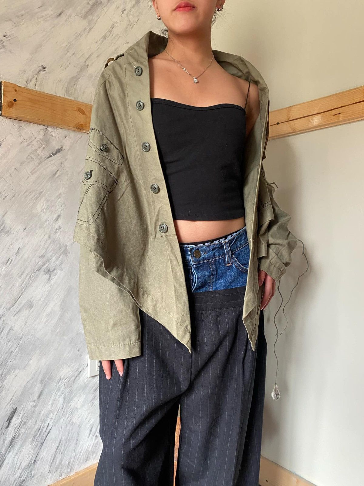 Comme des Garcons Comme Des Garçons Trompe L’oiel Stitching Military Coat Size M / US 6-8 / IT 42-44 - 4 Thumbnail
