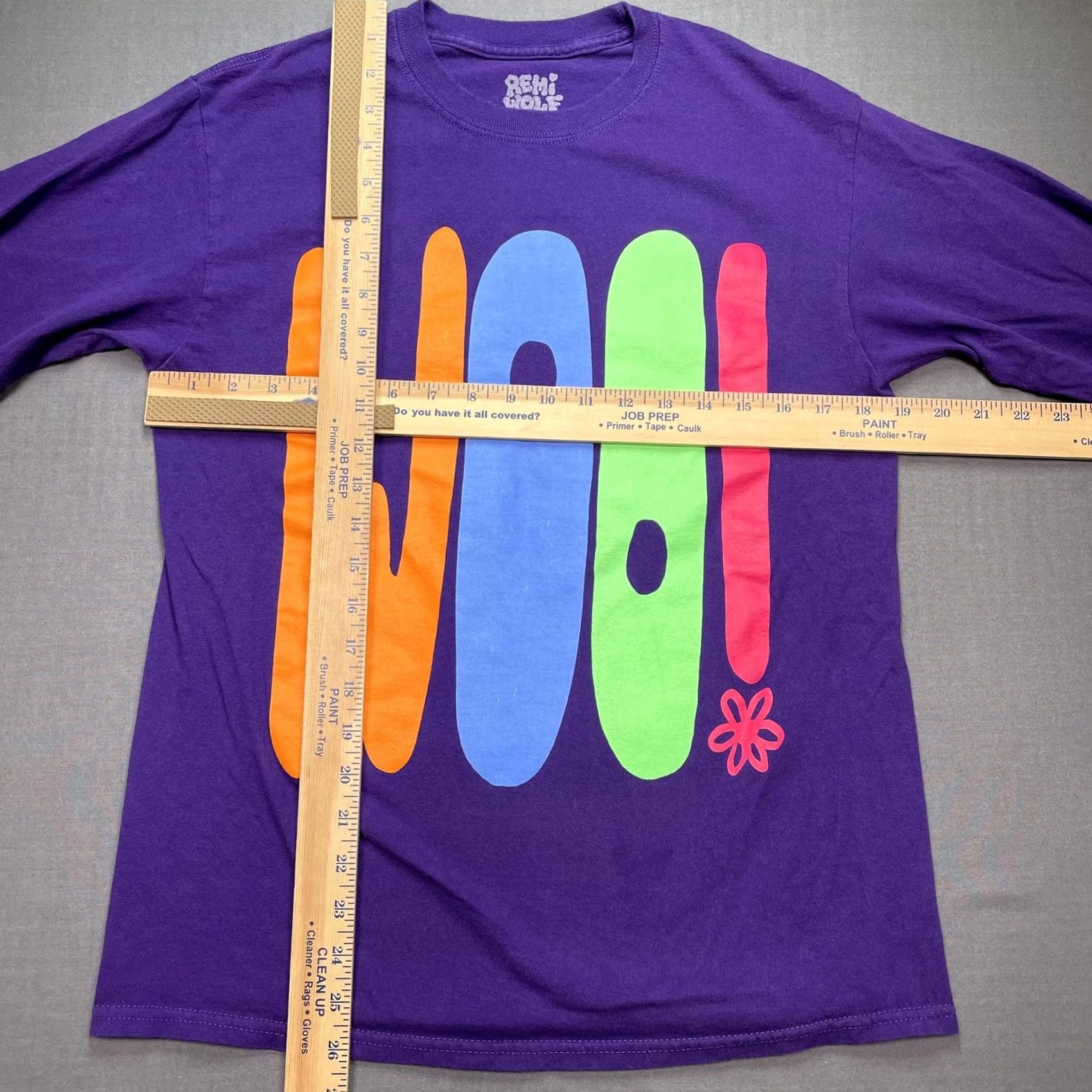 Vintage Remi Wolf Shirt Mens M Purple WOO! Flowers Lyrics Long Sleeve Graphic Tee Size US M / EU 48-50 / 2 - 4 Thumbnail