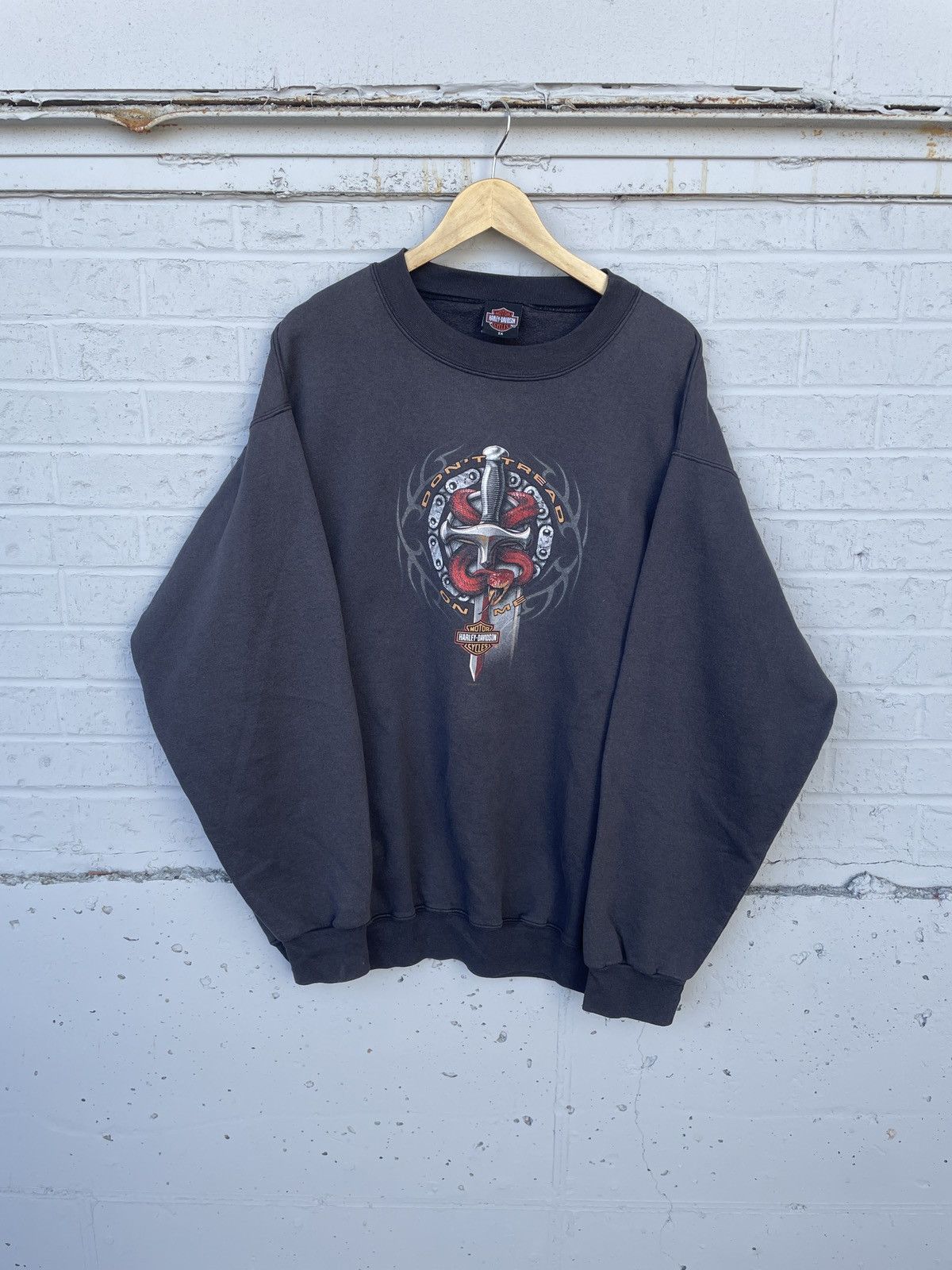 Harley Davidson Faded Harley Davidson Tribal Snake Crewneck Size US XXL / EU 58 / 5 - 1 Thumbnail
