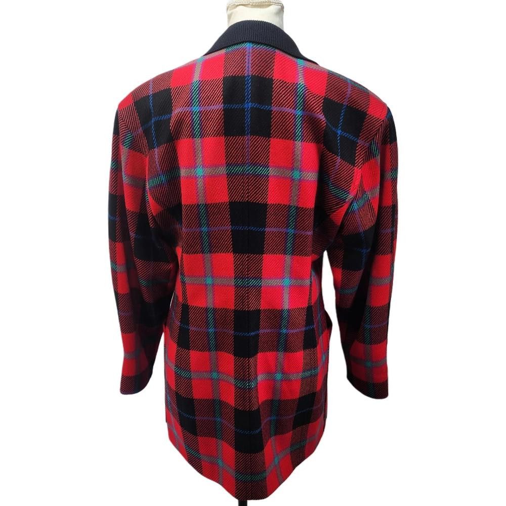 Escada Escada. 80s Plaid Wool Blend Blazer. Size: 38 Size M / US 6-8 / IT 42-44 - 4 Thumbnail