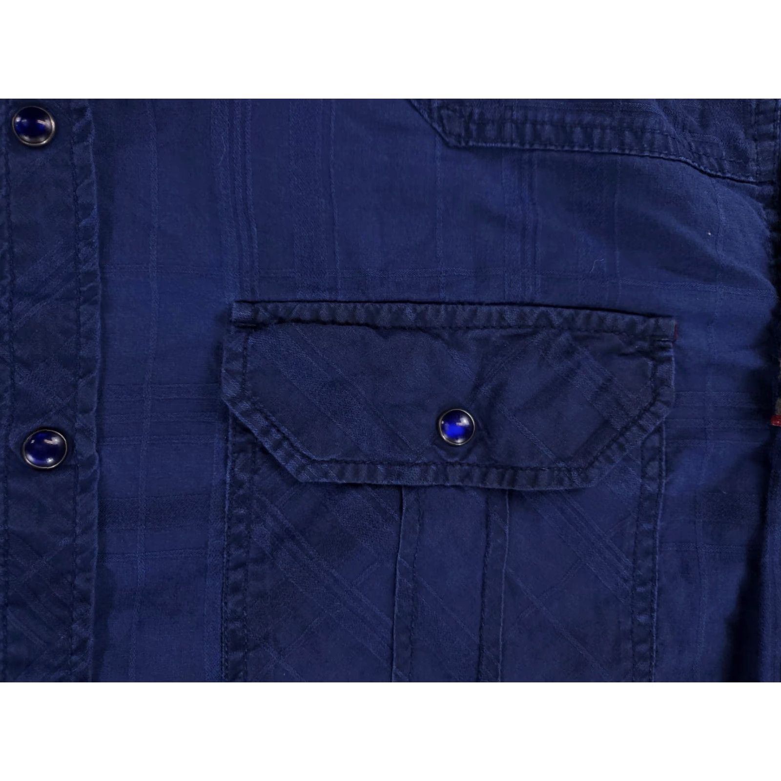Affliction VINTAGE Affliction Pearl Snap Shirt Embroidered Atheltic Fit Blue Long Sleeve Mens XL Size US XL / EU 56 / 4 - 4 Thumbnail