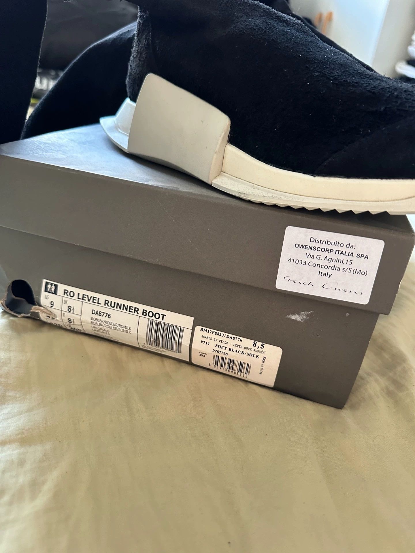 Rick Owens RO X adidas Black Long-Pile Suede Boots 42.5 EU New Size US 9 / EU 42 - 5 Thumbnail