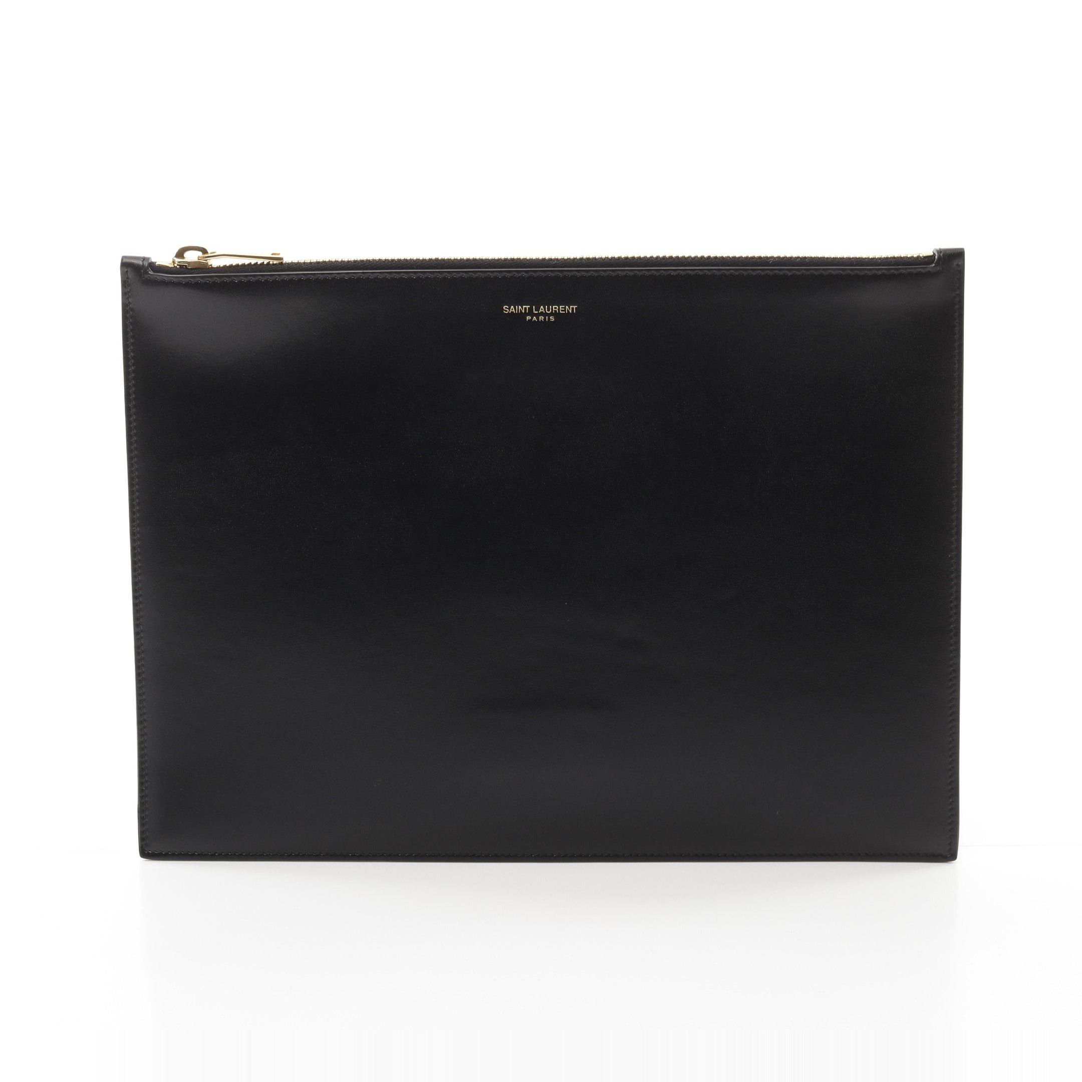 Yves Saint Laurent Yves Saint Laurent Clutch Bag Leather Black Size ONE SIZE - 1 Thumbnail