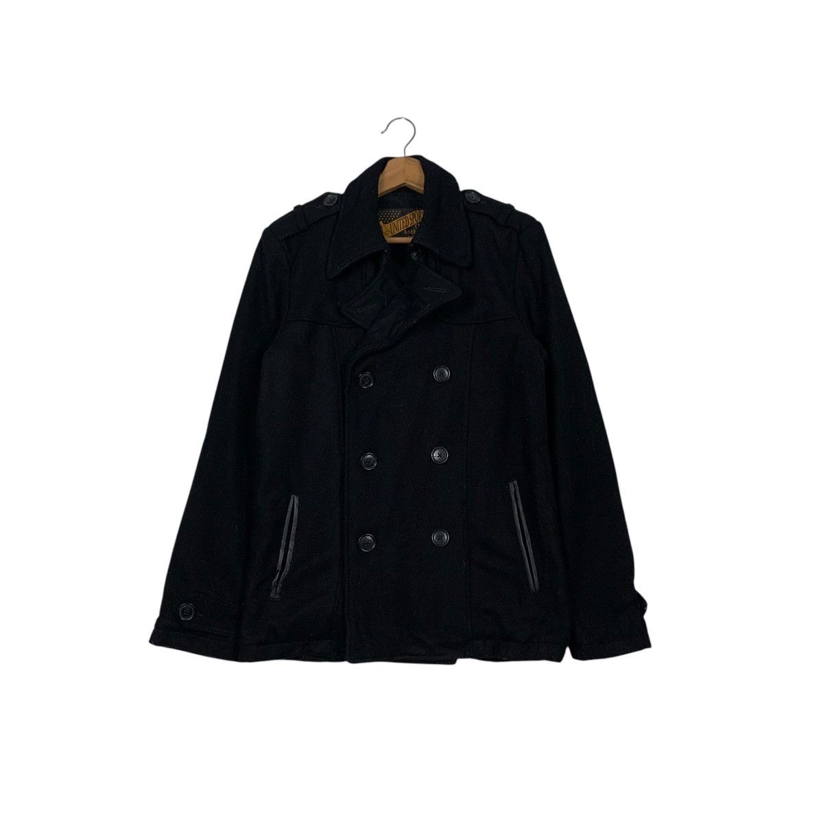 Japanese Brand UNITED SPORT Of AMERICA Double Breast Wool Coat #2379-C107 Size US M / EU 48-50 / 2 - 1 Thumbnail