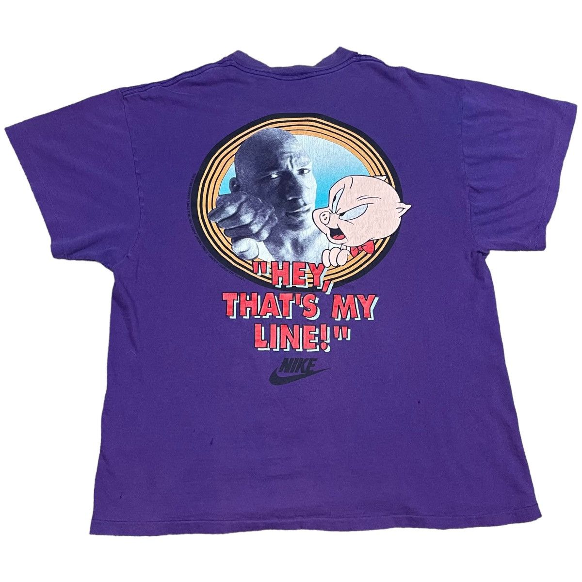 image of Nike x Tee Shirt Vintage 1991 That’S All Folks Jordan Purple Shirt Adult Xl, Men's